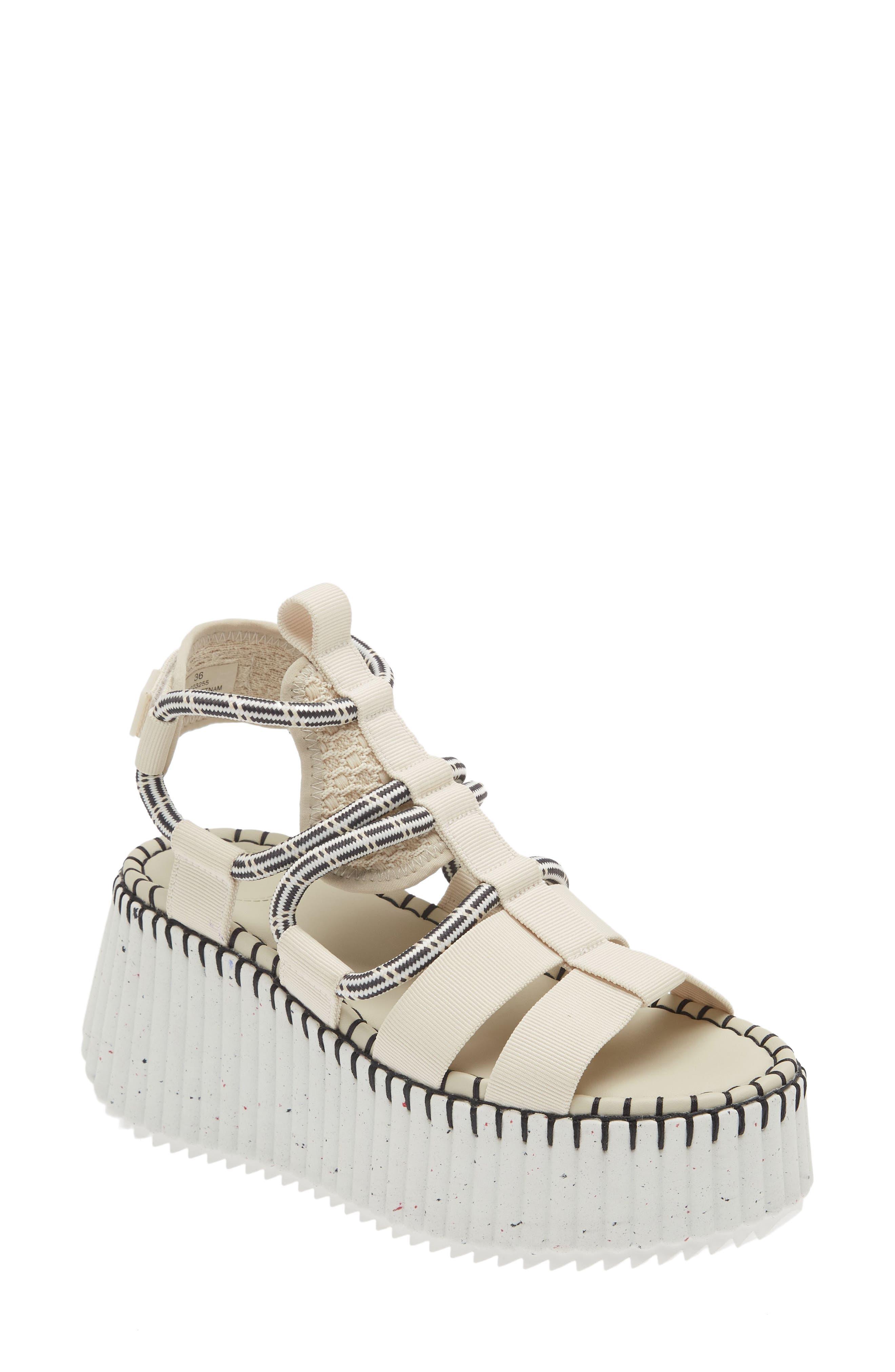 Chloé Nama Platform Sandal in White | Lyst