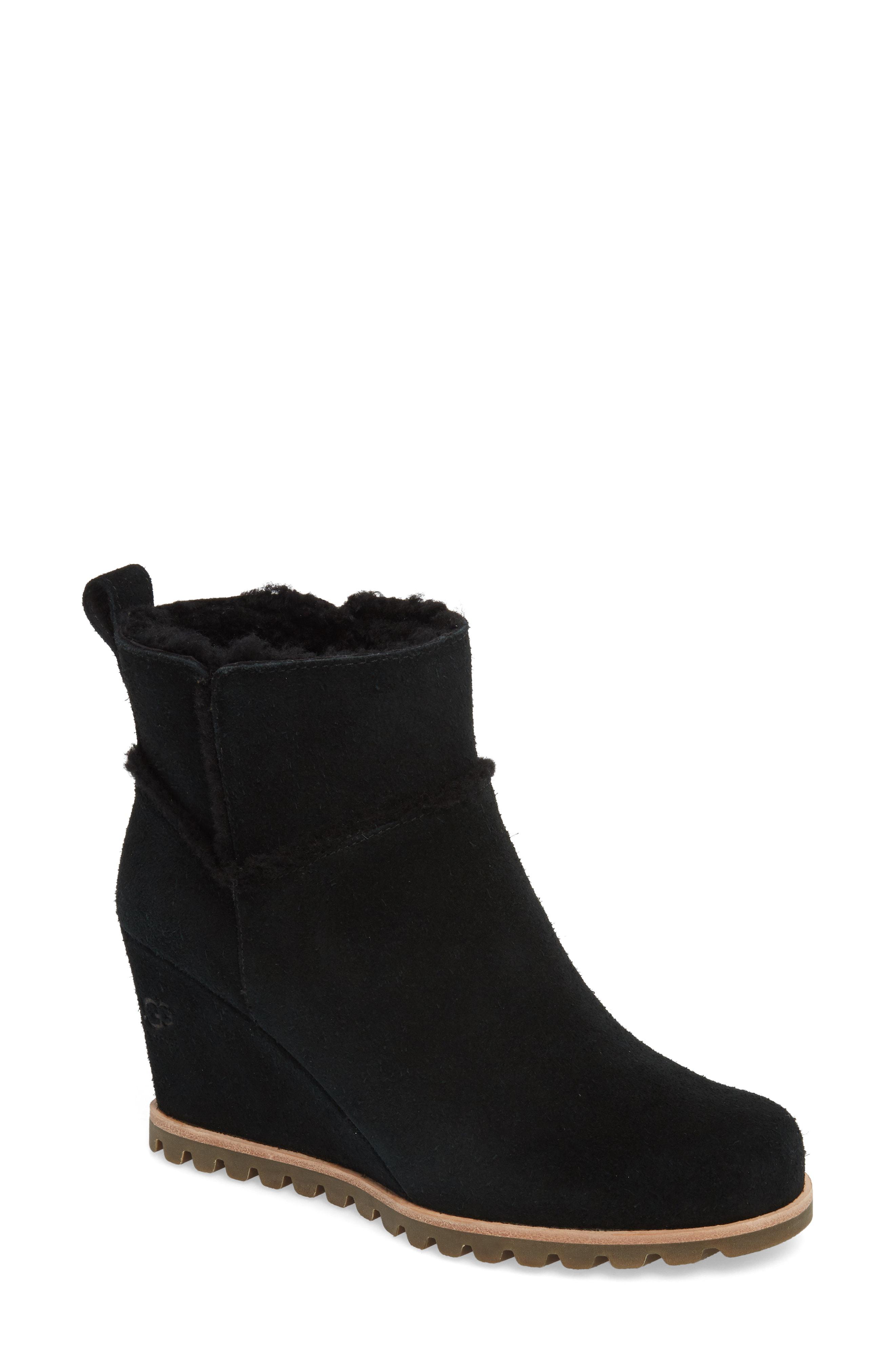 ugg black wedge bootie