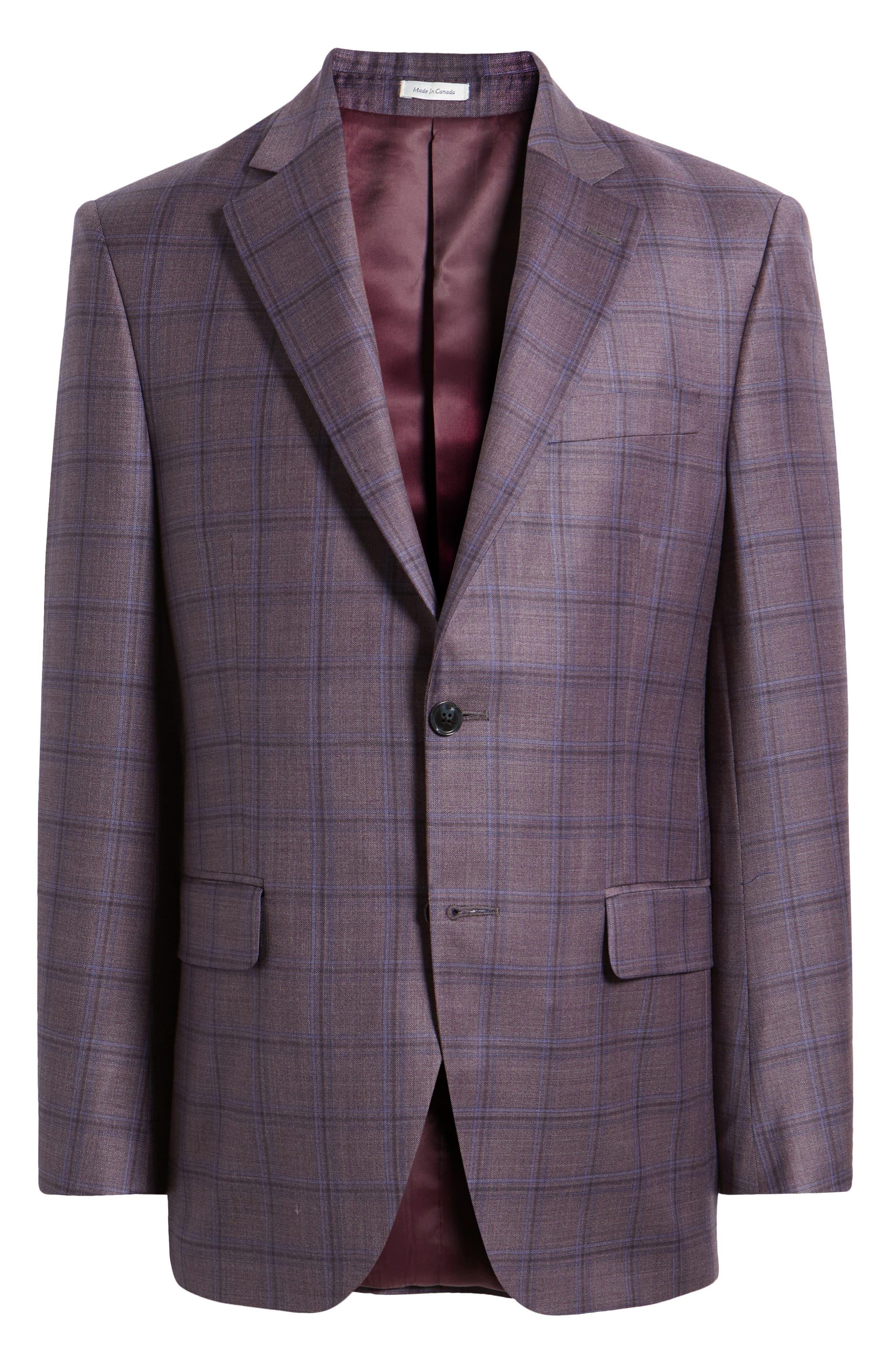 Peter Millar Tailored Fit Plaid Wool Sport Coat in Purple for Men | Lyst