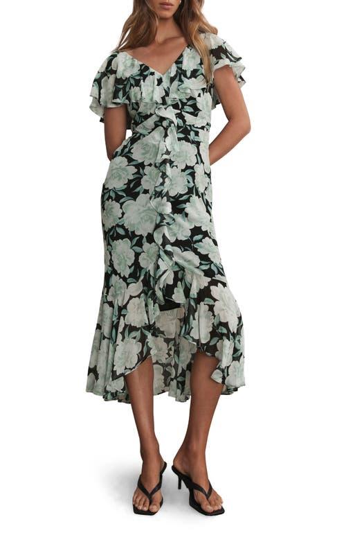 green emerald velvet dress Delight Green Short Hawaiian Skinny Strap Floral Dress main image 0