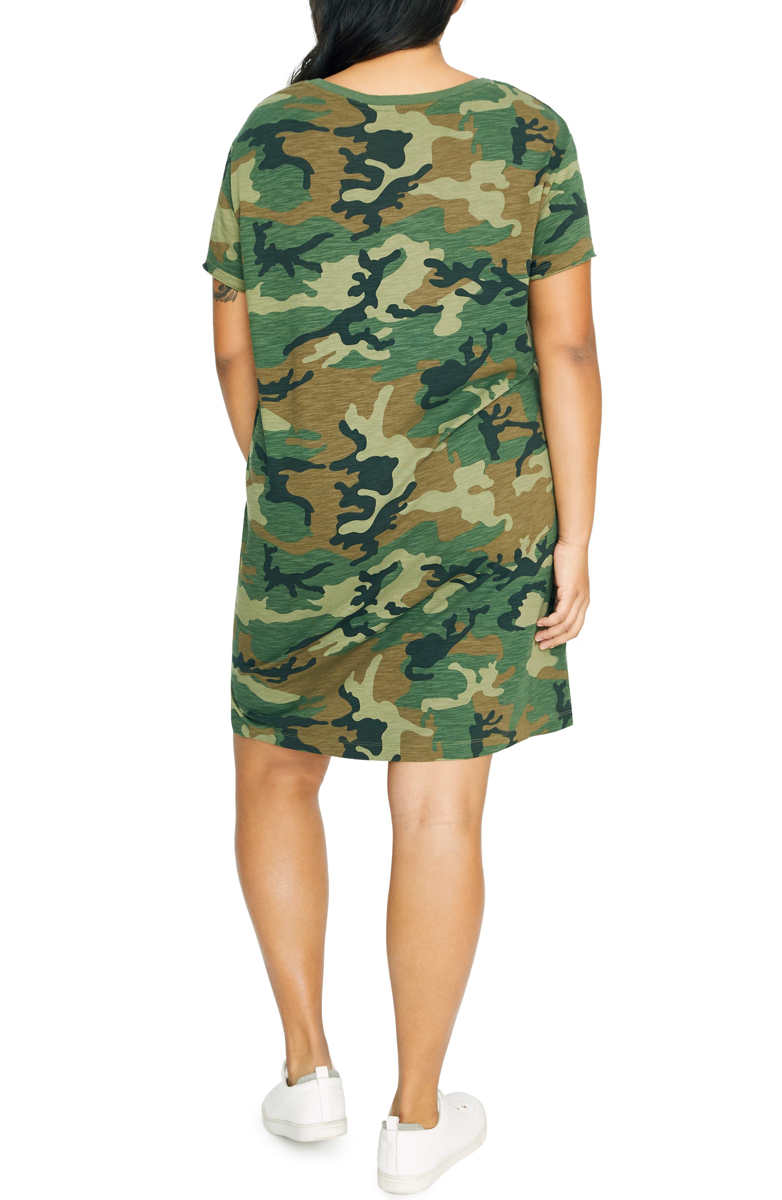 Sanctuary Cotton Camo Onepocket Tshirt Dress in Green Lyst