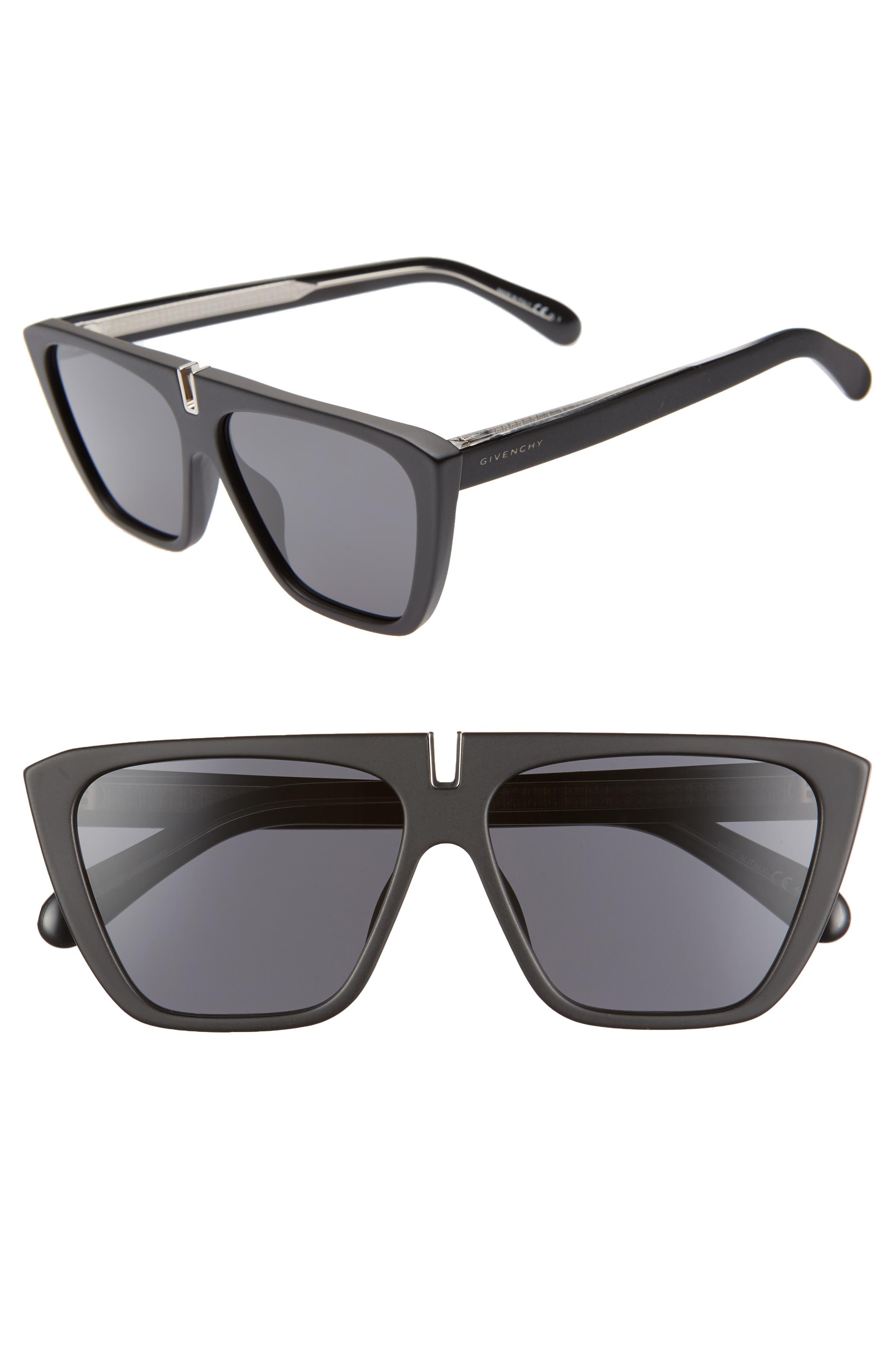 Givenchy 58mm Flat Top Sunglasses in Black | Lyst