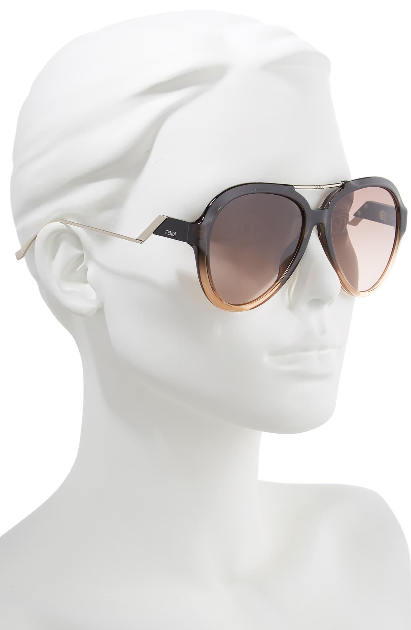Fendi 58mm Aviator Sunglasses Lyst