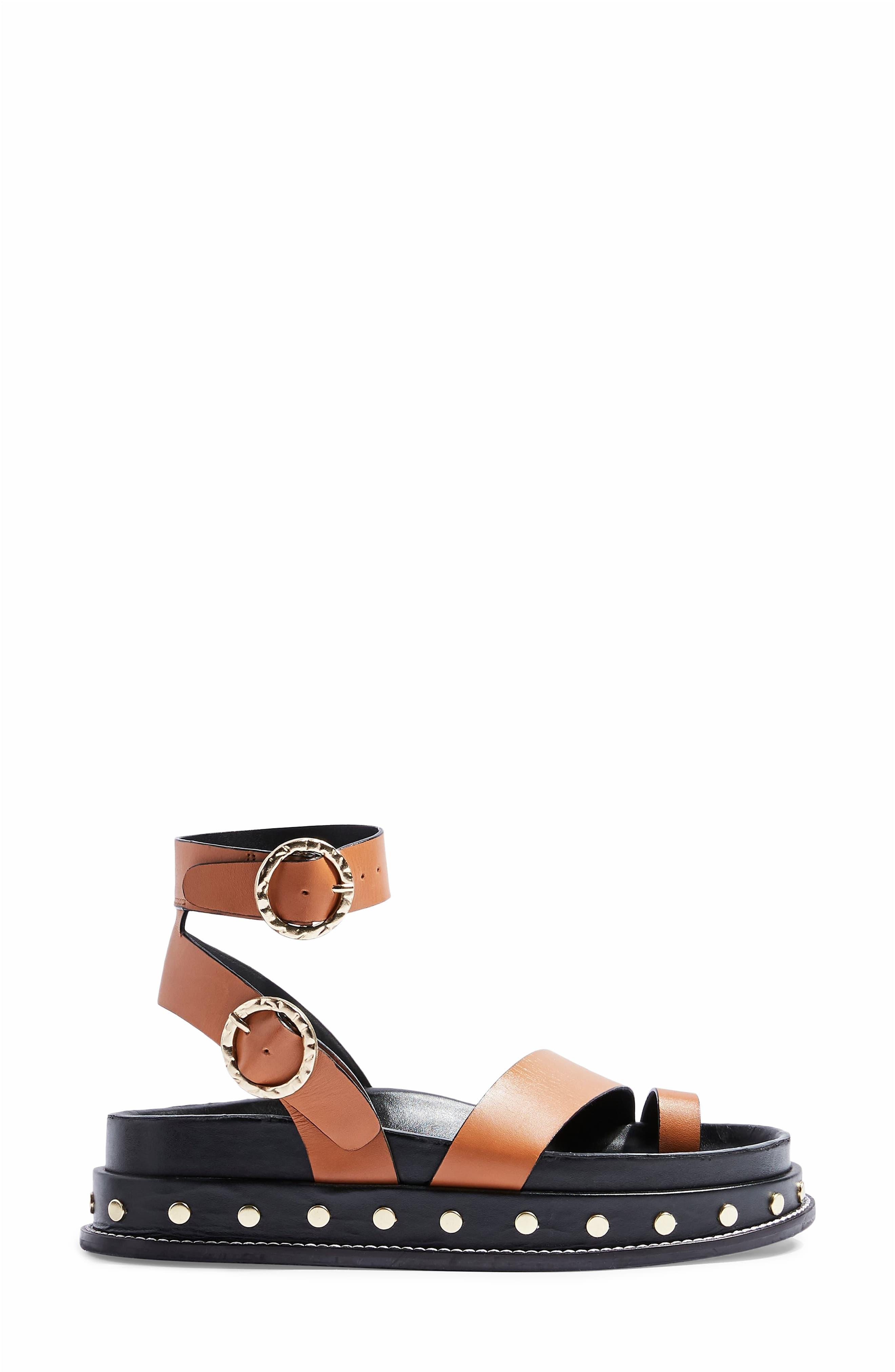 fawn studded platform sandal