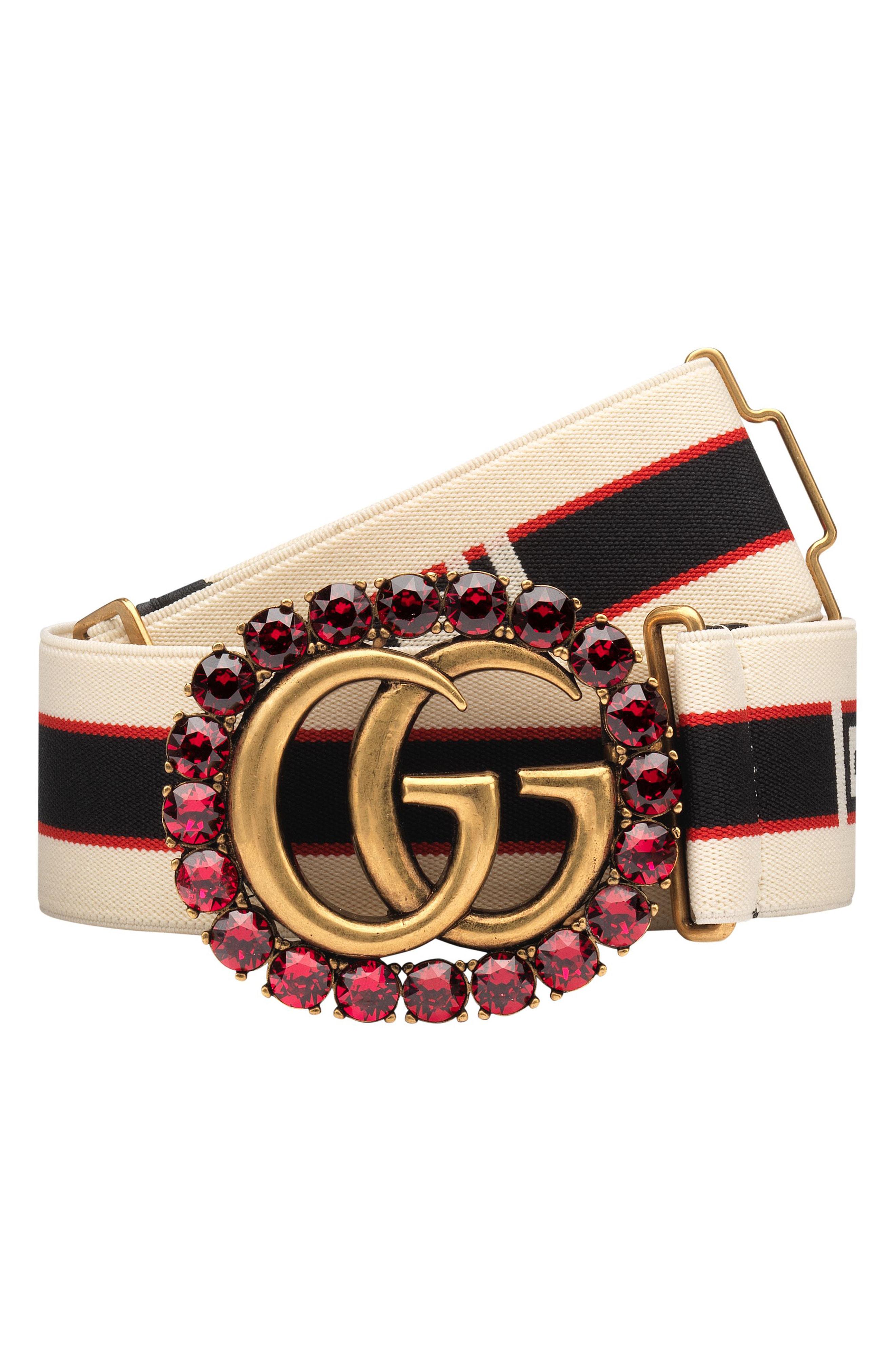 gucci belt with red stones