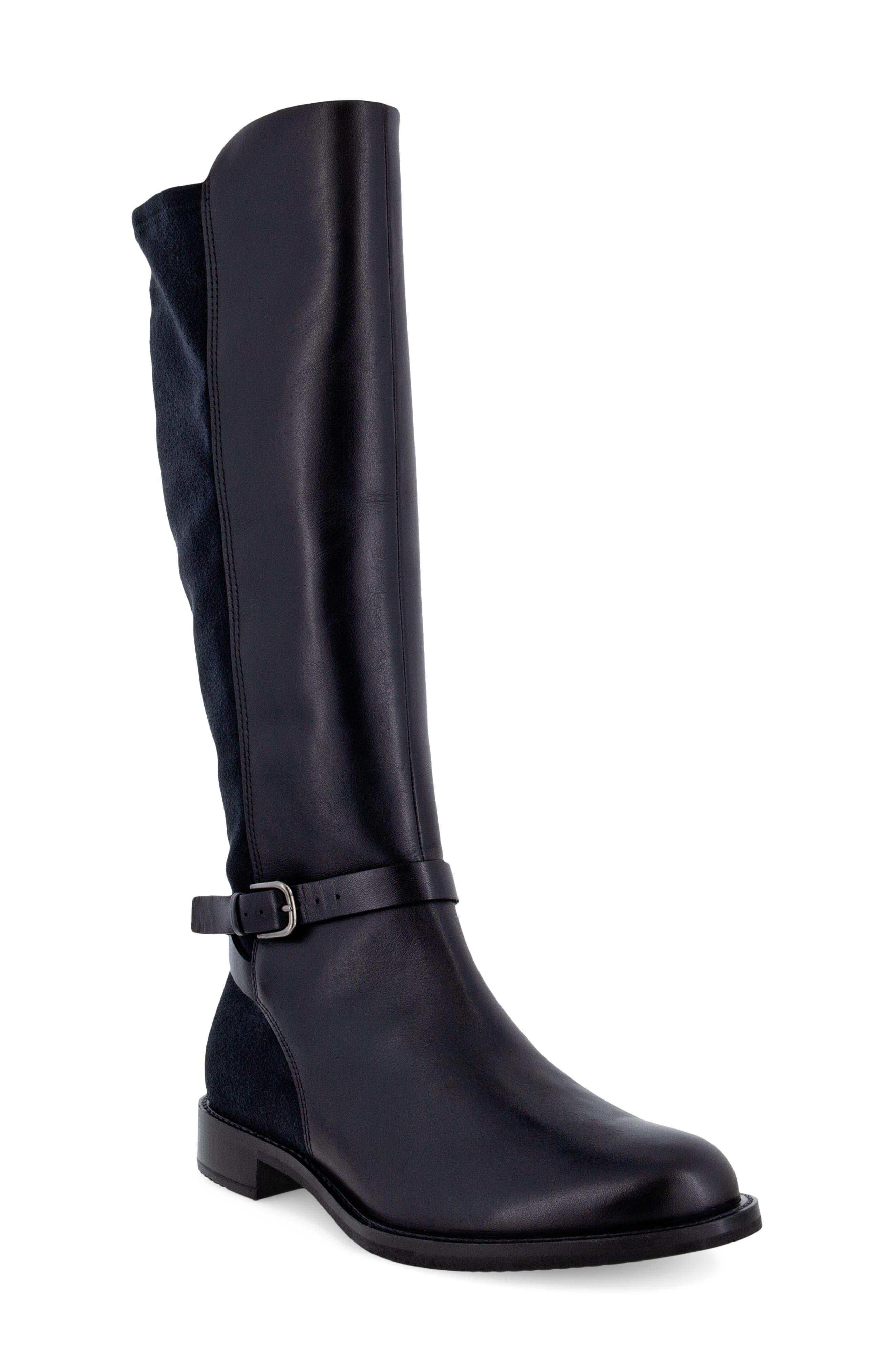 Ecco Sartorelle Mixed Media Knee High Boot in Black Lyst
