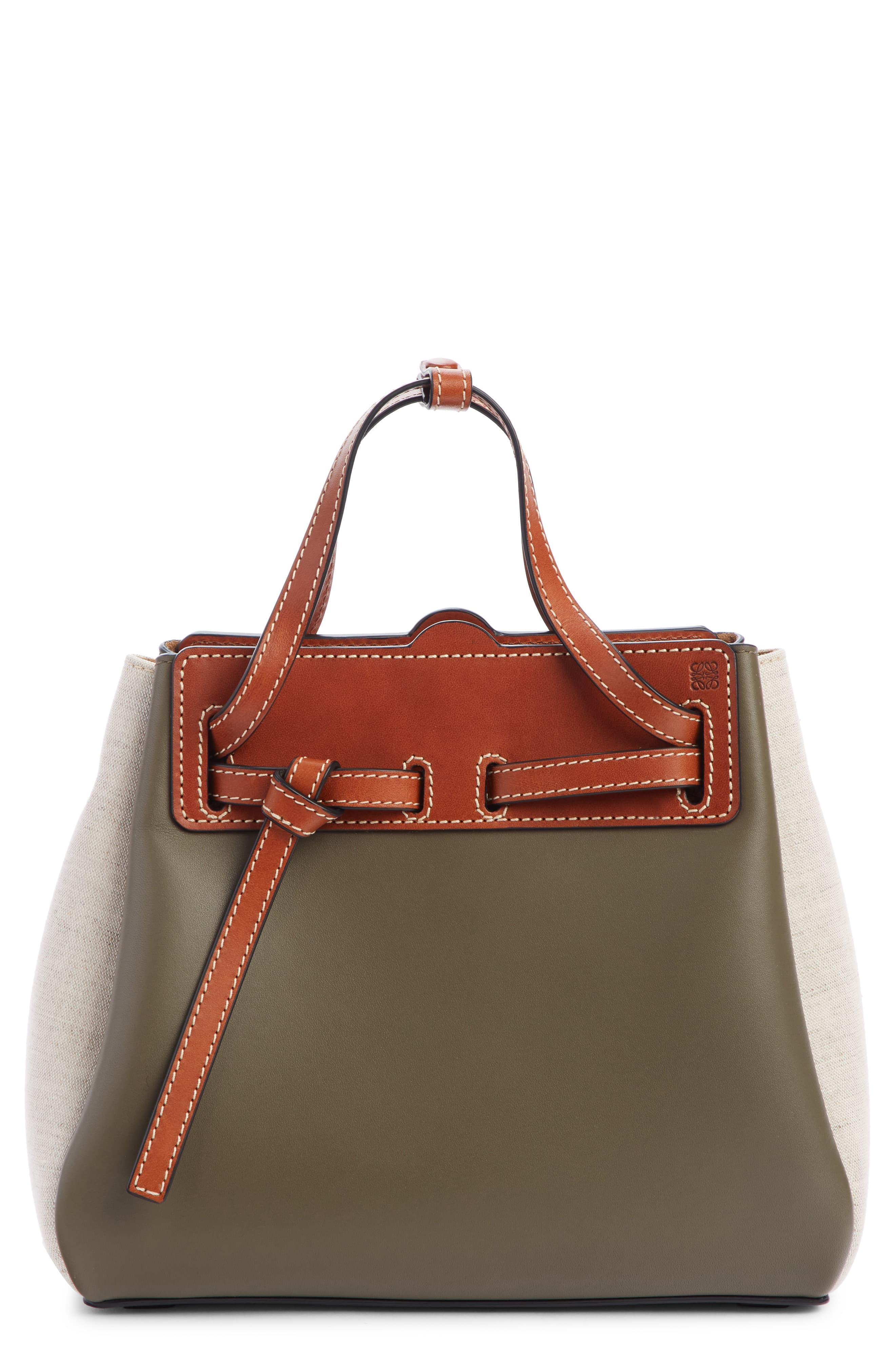 Loewe Linen Lazo Canvas And Leather Cross Body Bag - Lyst