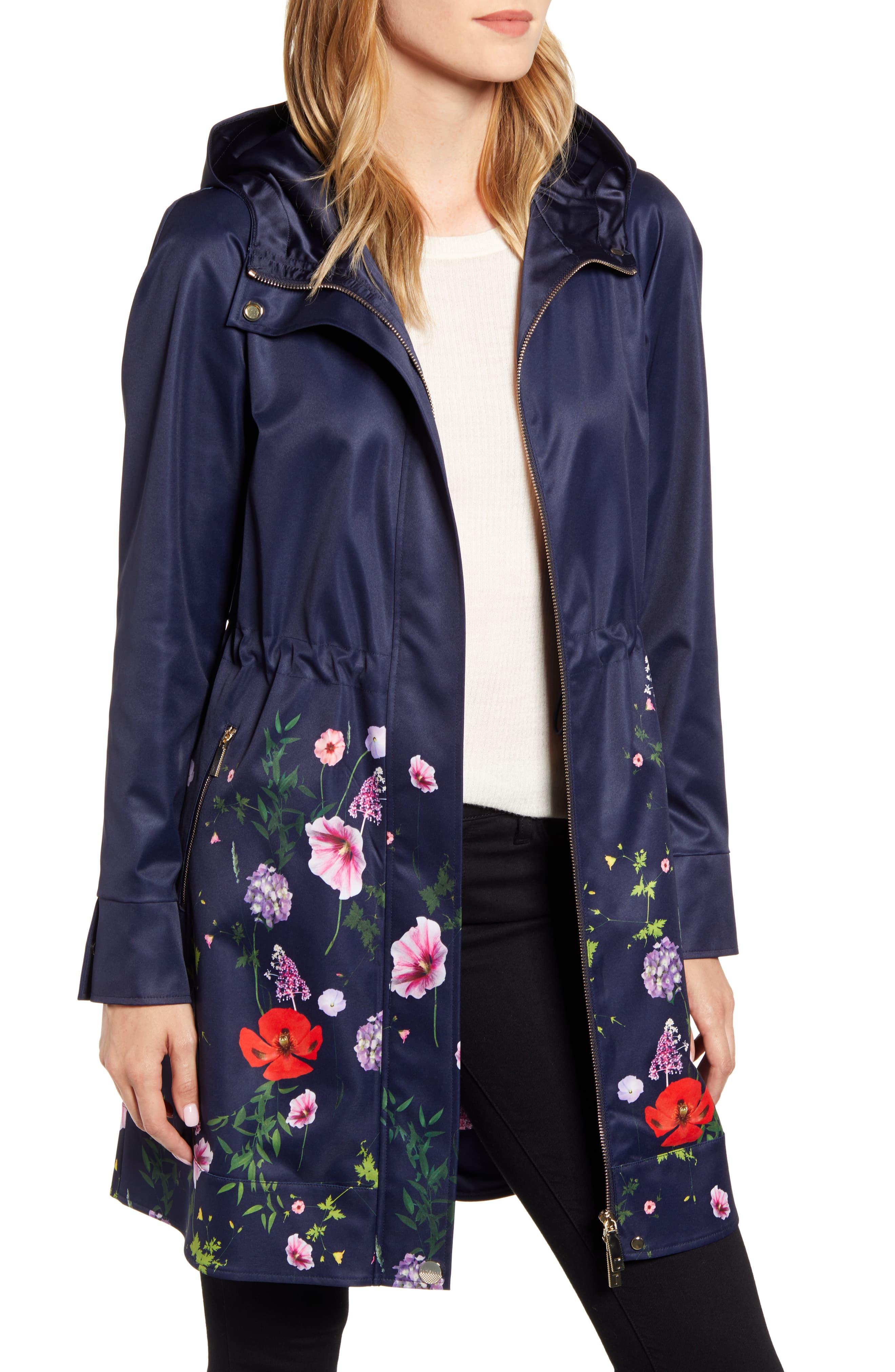 Ted Baker Floral Hooded Utility Jacket in dkBlue (Blue) Lyst