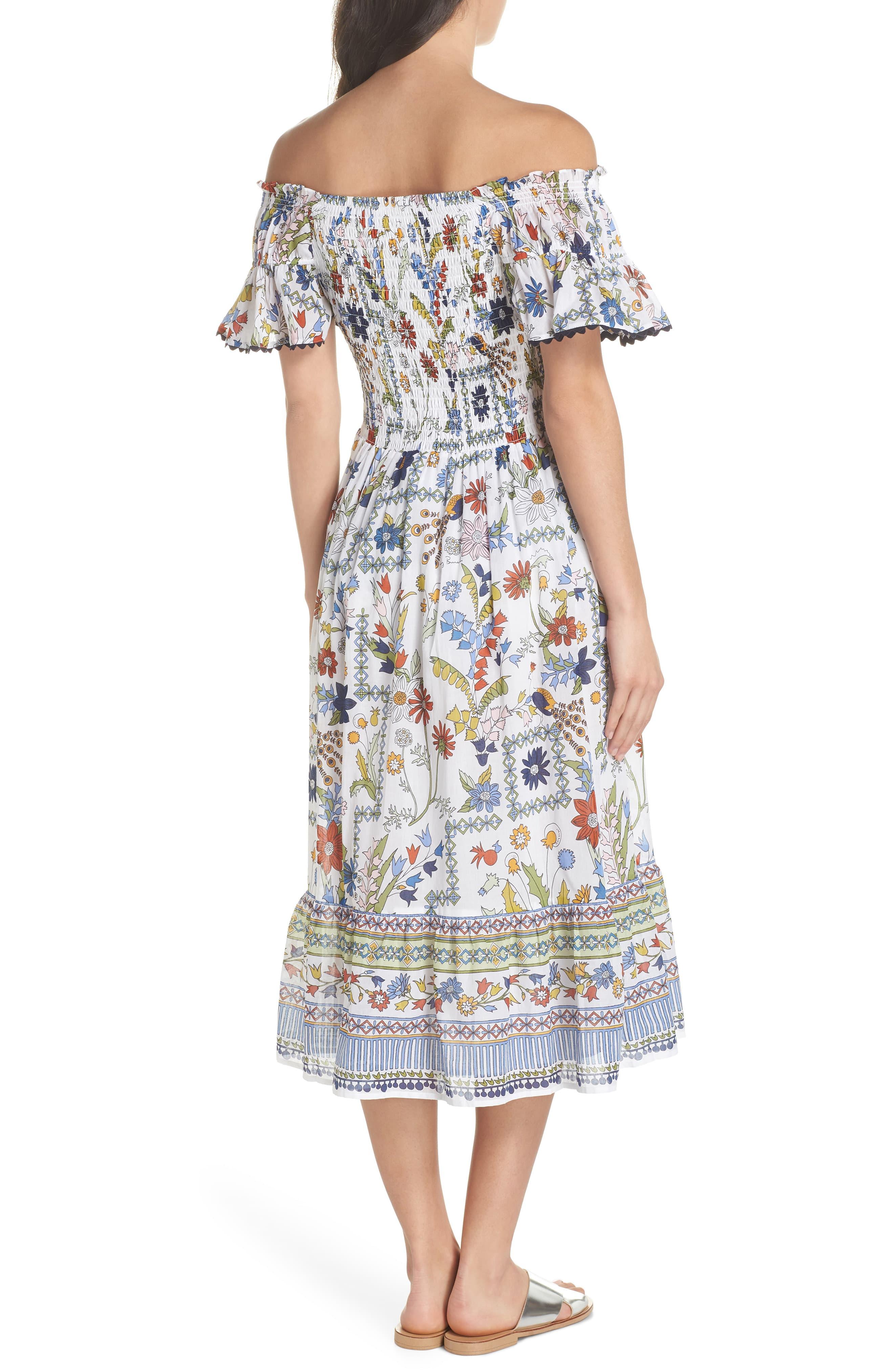 Tory Burch Meadow Folly Off The Shoulder Coverup Dress in White Lyst