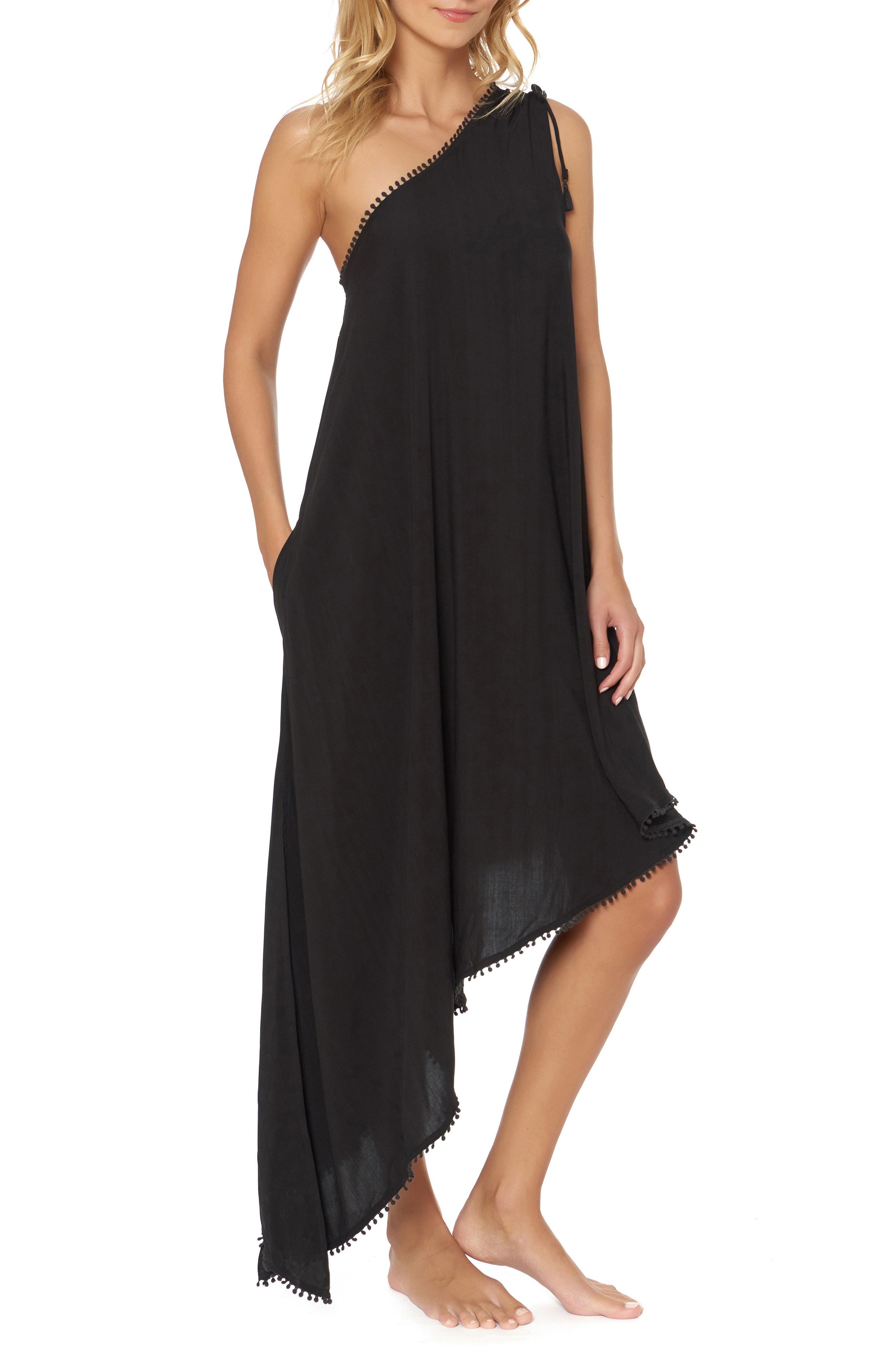 red carter one shoulder cover up