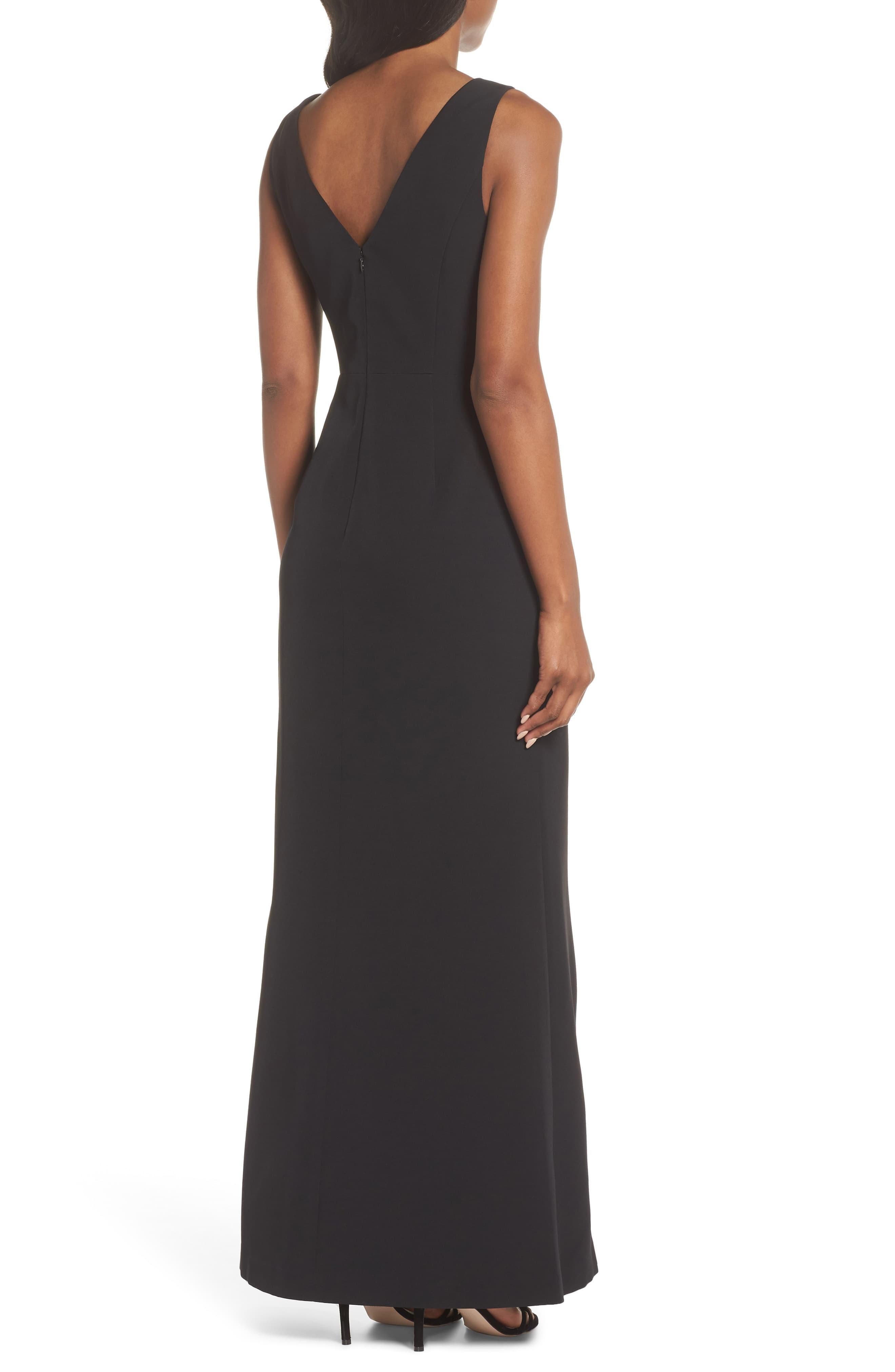 Eliza J Ruffle Front Gown in Black - Lyst