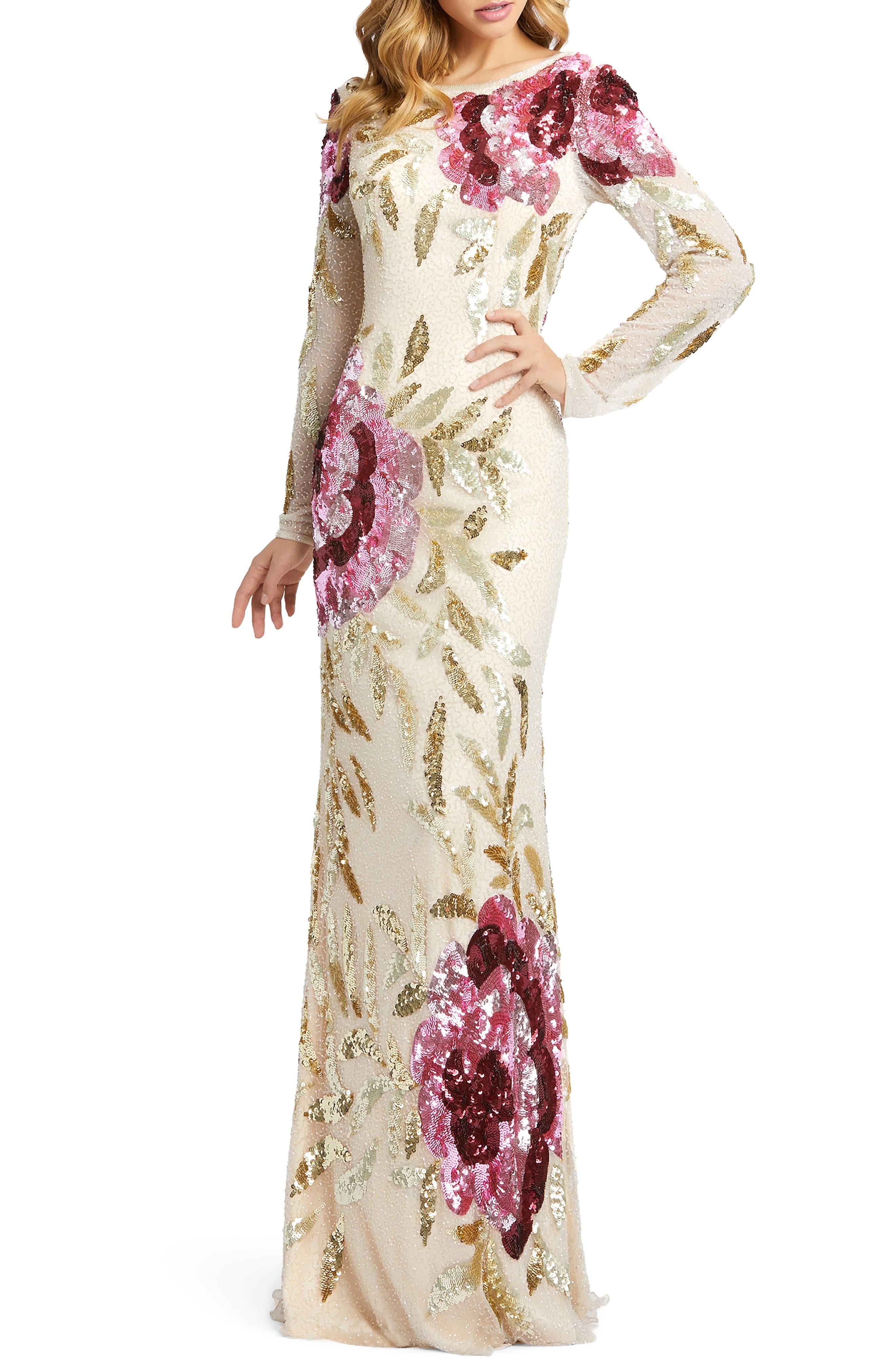 sequin column gown mac duggal