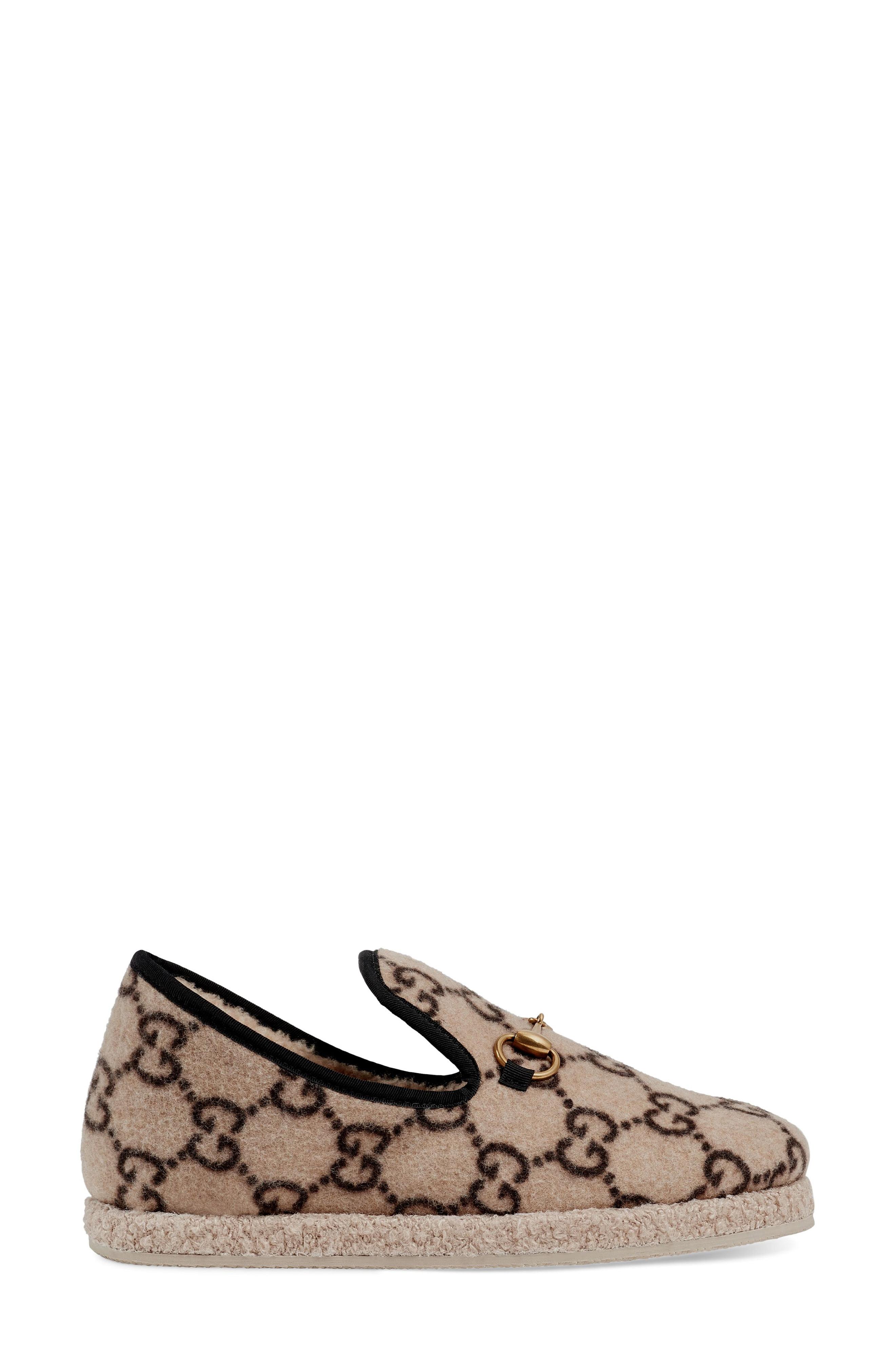 Gucci GG Wool Loafers In Beige in Natural | Lyst