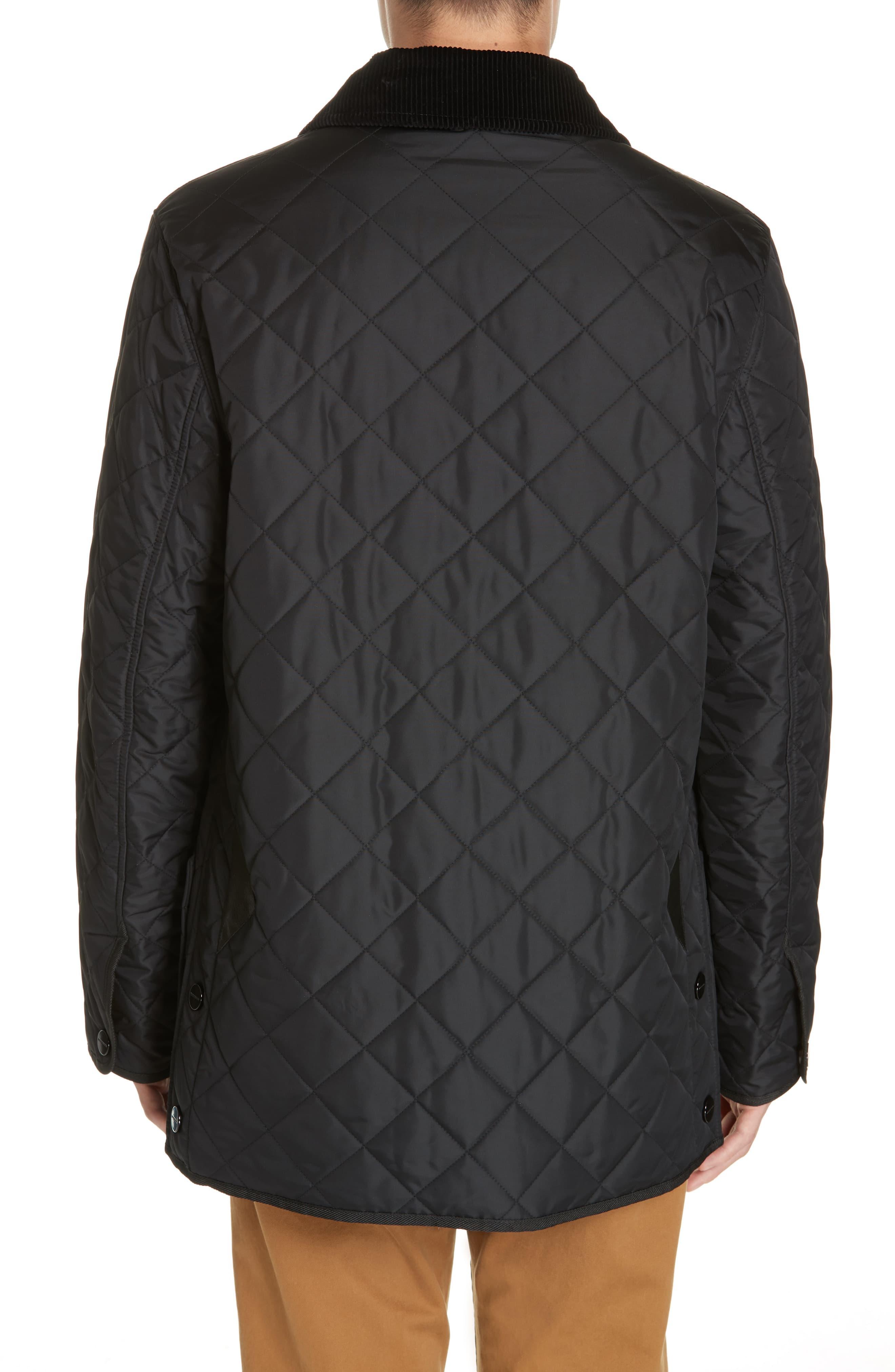 Burberry Corduroy Cotswold Quilted Jacket in Black for Men - Lyst