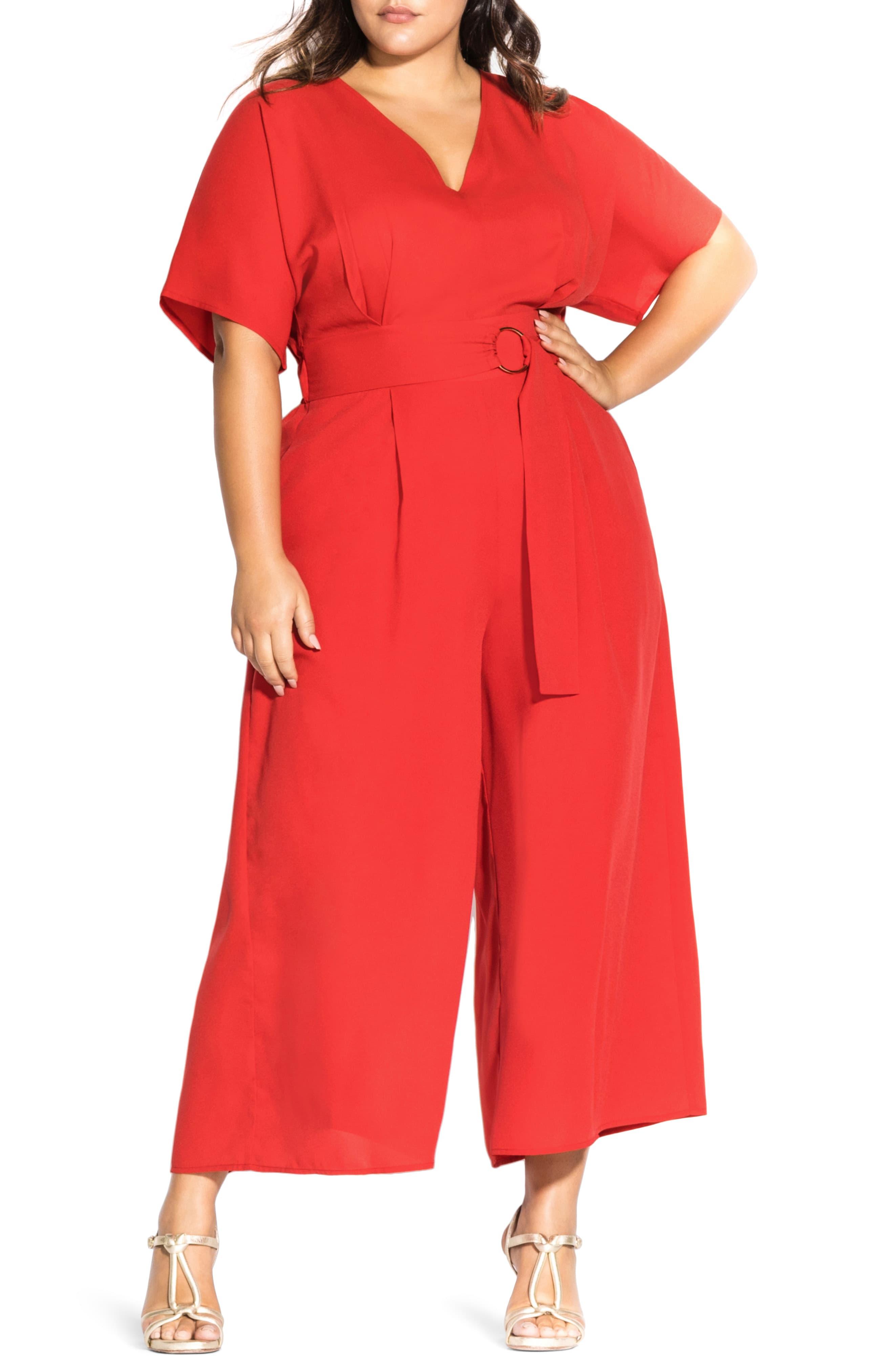 city chic red jumpsuit