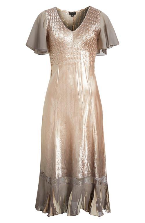 Komarov Tiered Charmeuse & Chiffon Cocktail Dress | Lyst