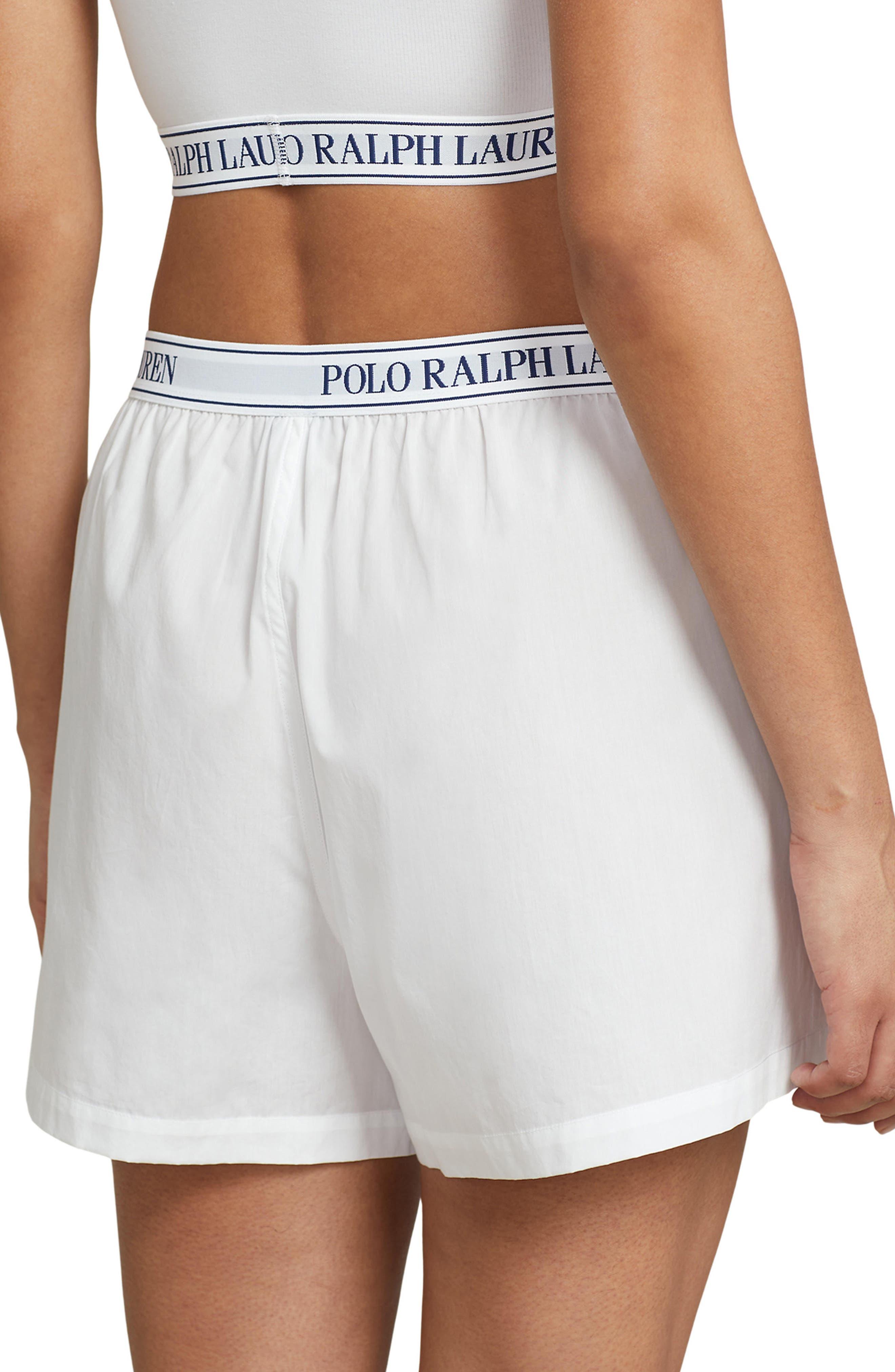 Polo Ralph Lauren Boxer Pajama Shorts in White | Lyst