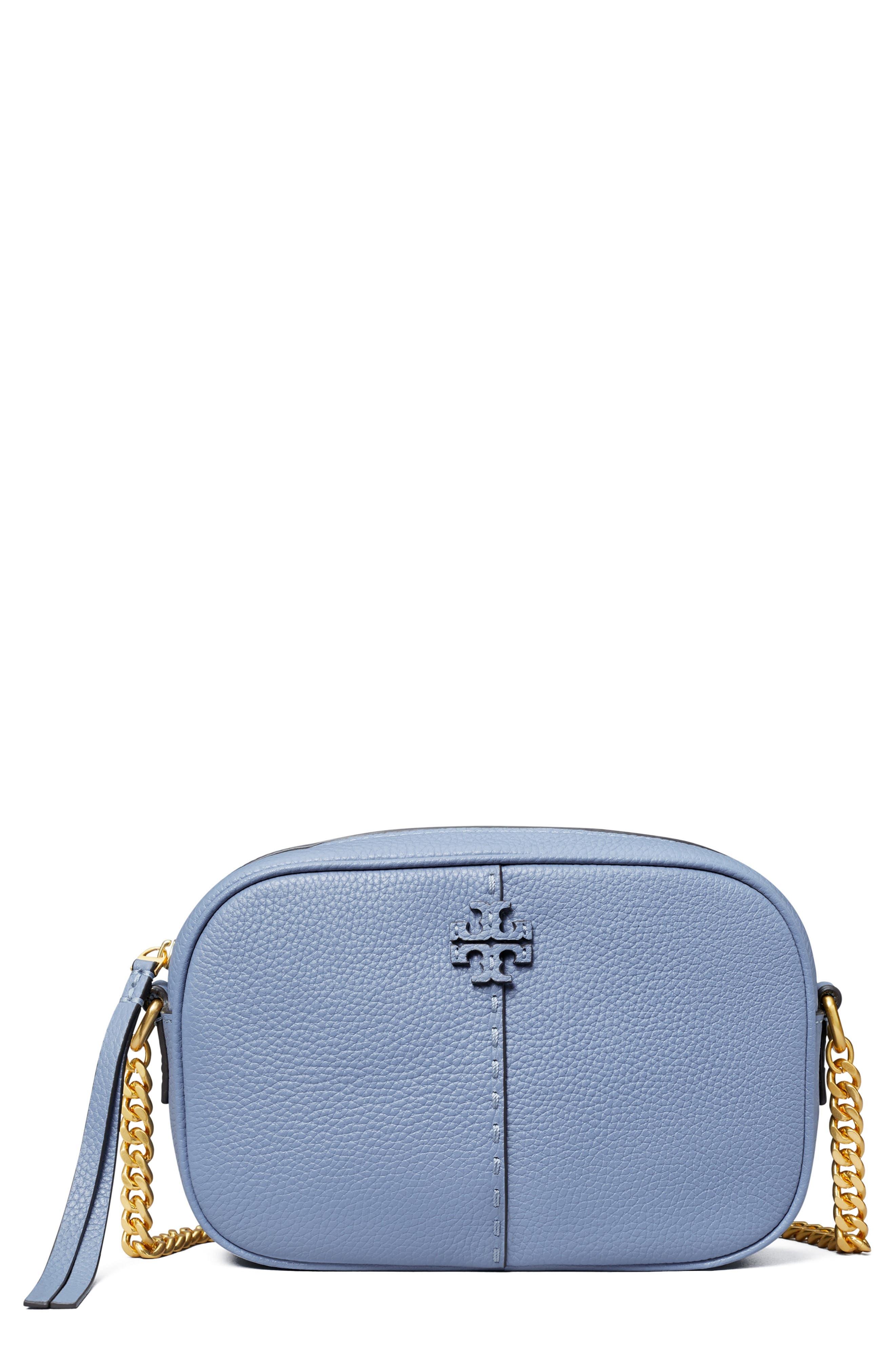 Tory Burch Mcgraw Leather Camera Bag in Blue
