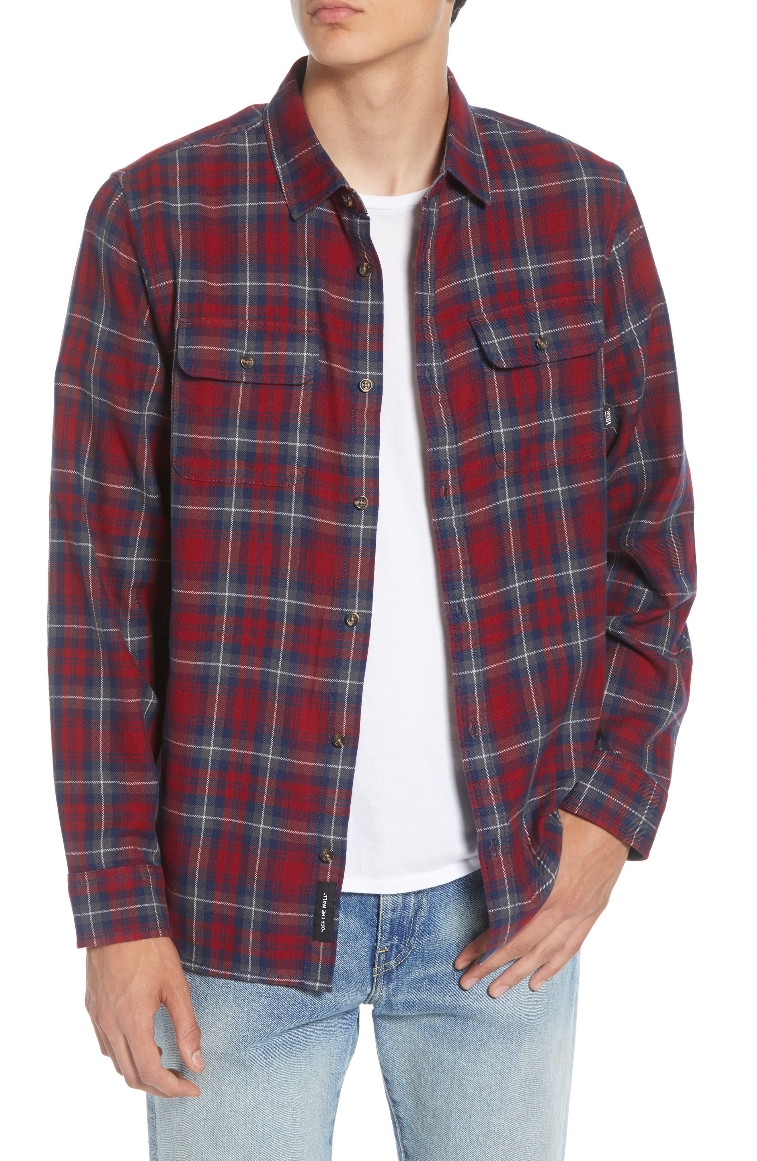 Vans Sycamore Classic Fit Plaid Button-up Flannel Shirt in Red for Men ...