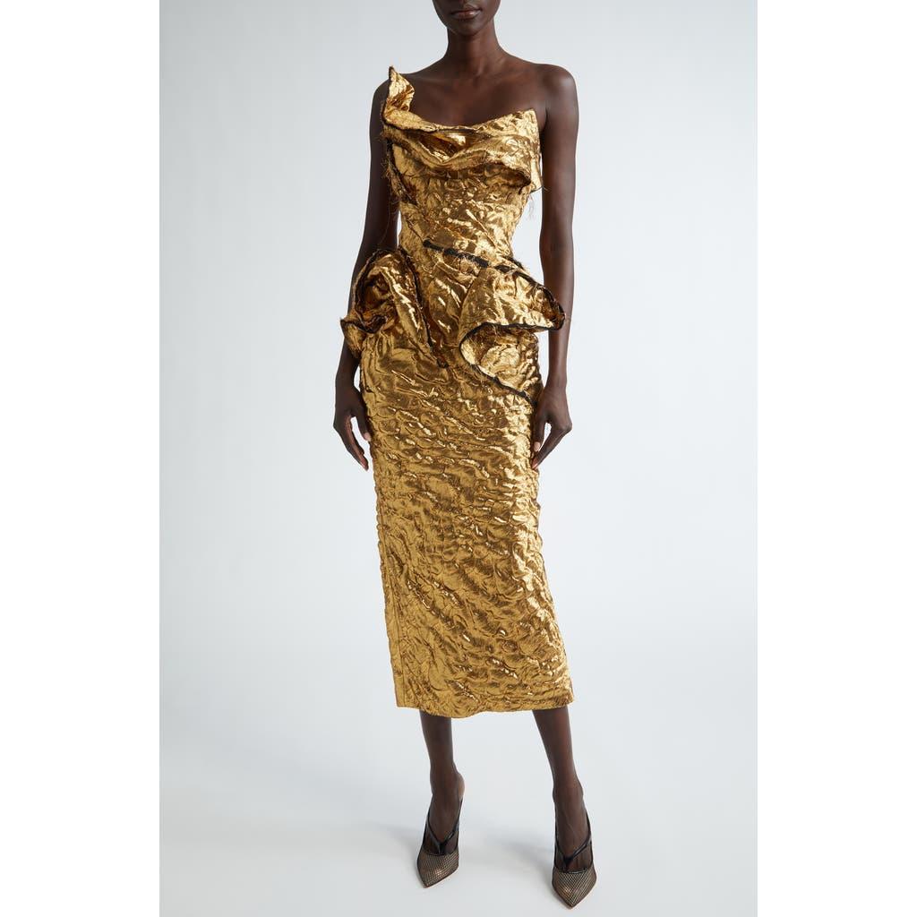 Jason Wu Sculpted Metallic Jacquard Strapless Cocktail Dress | Lyst