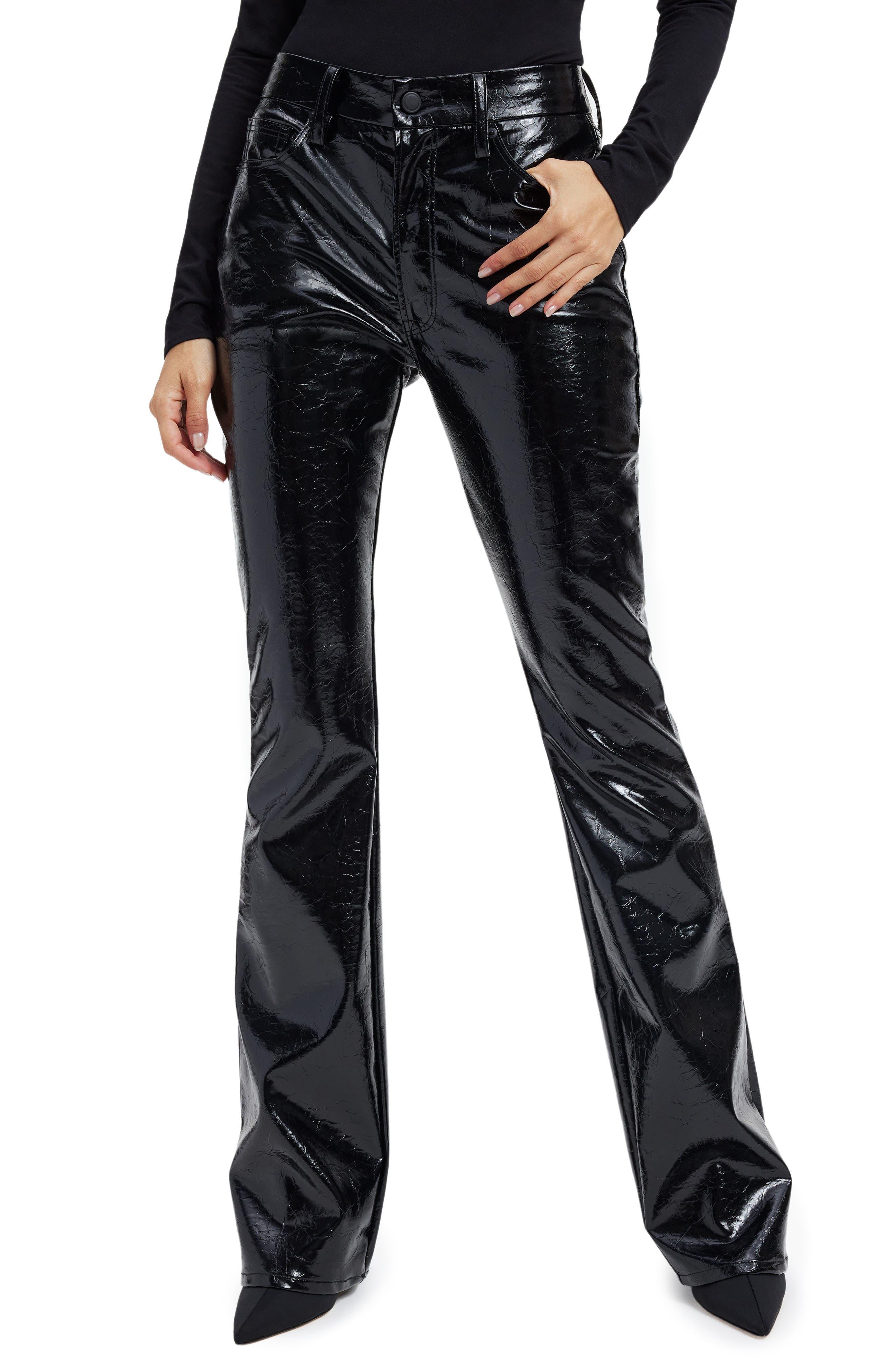 Good American Good Classic Croc Embossed Faux Leather Ankle Pants