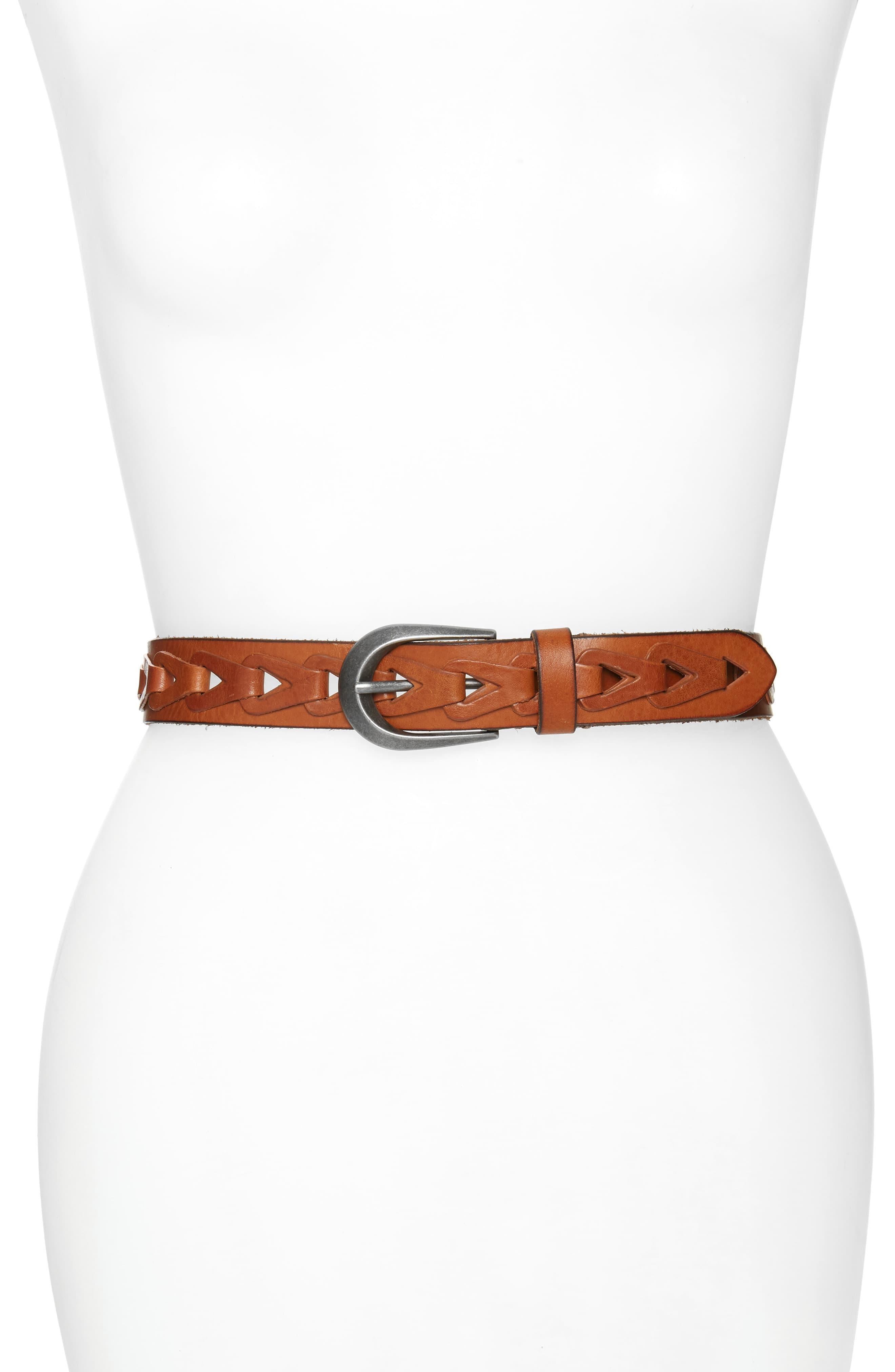 Frye Woven Leather Belt in Tan (Brown) - Lyst