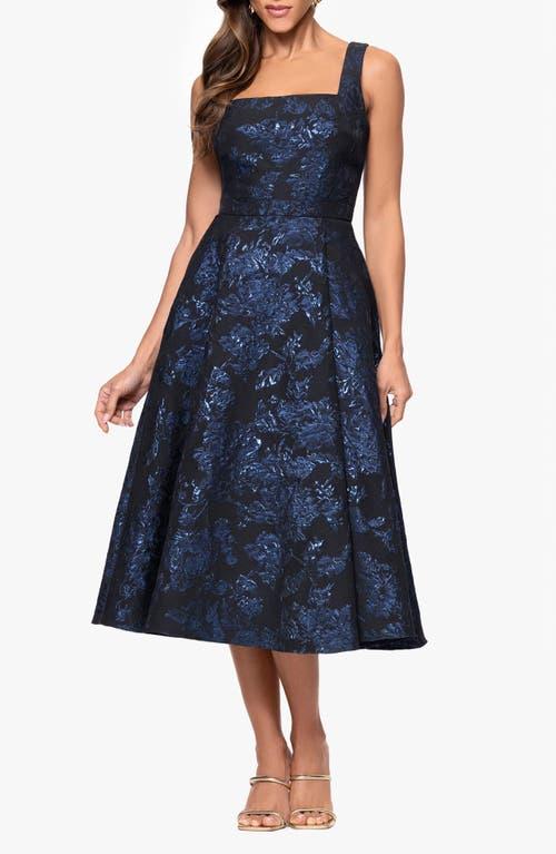 Xscape Evenings Brocade Cocktail Midi Dress in Blue | Lyst Xscape Evenings Brocade Cocktail Midi Dress in Blue | Lyst