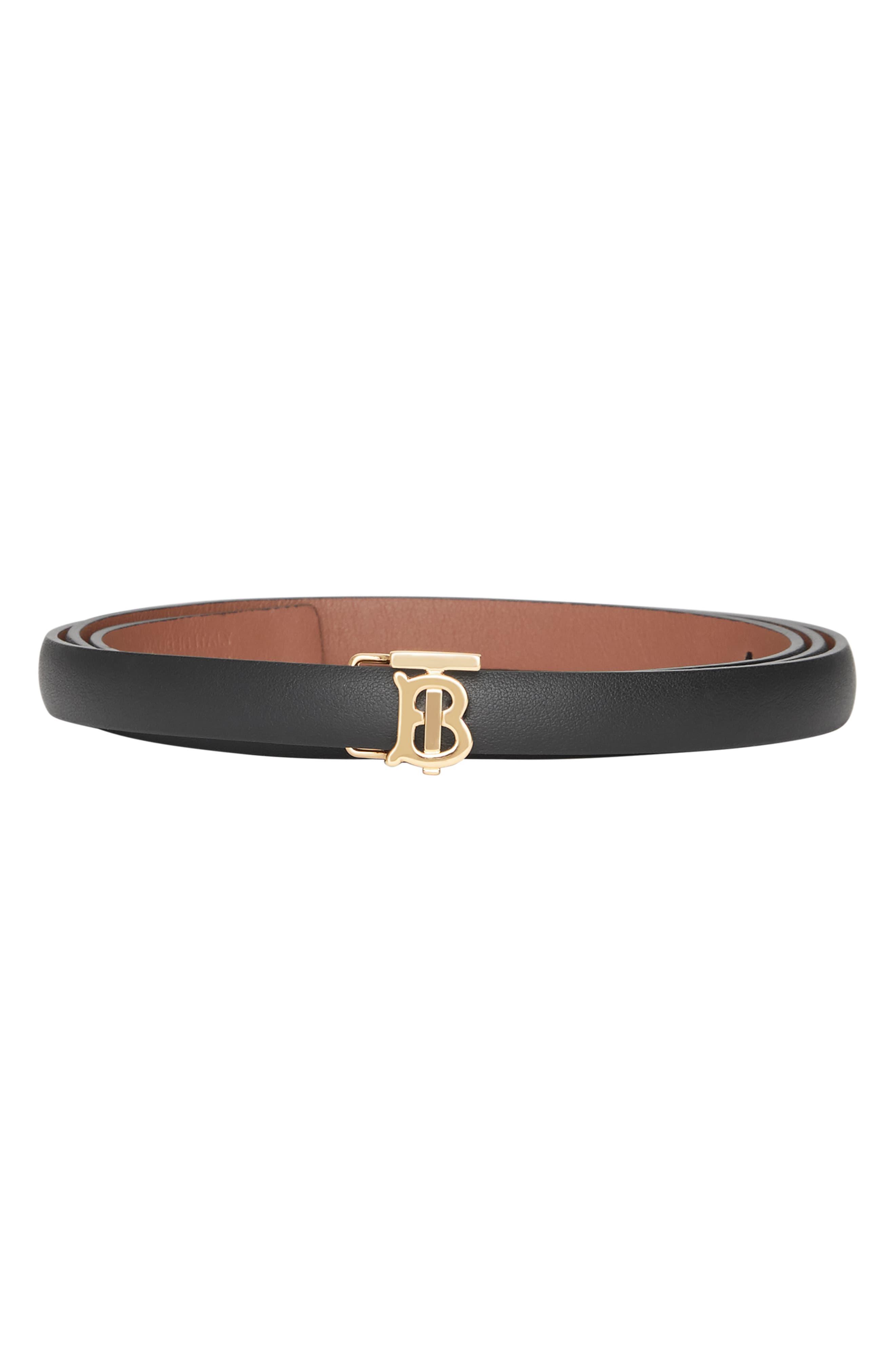 Burberry Tb Monogram Reversible Leather Belt in Brown - Lyst