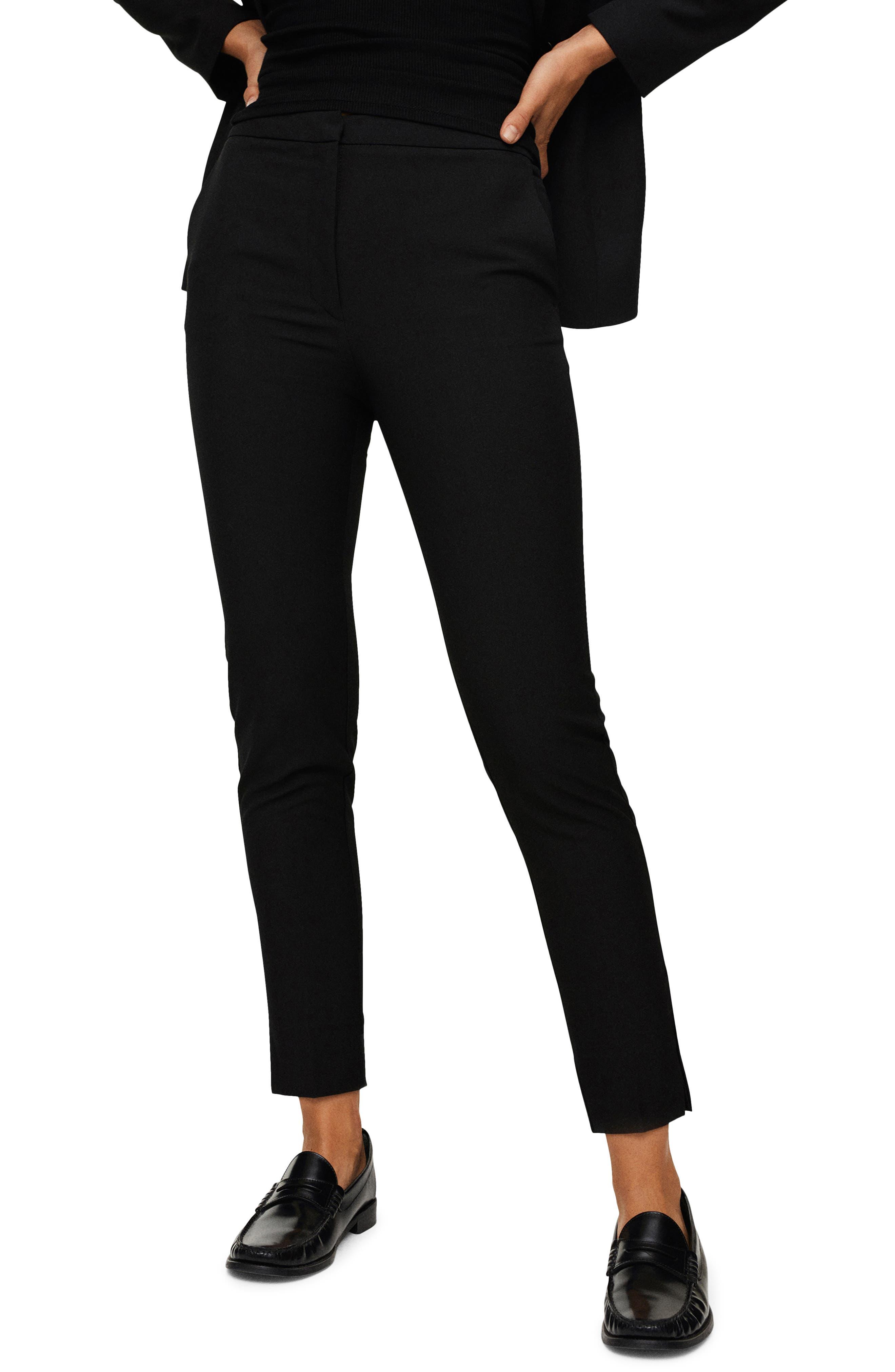 Mango Straight Leg Suit Pants in Black Lyst