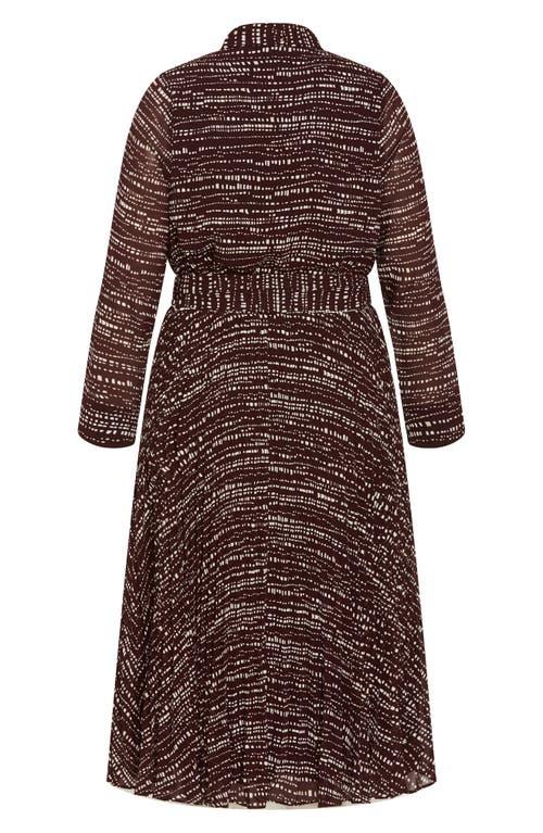 City Chic Angel Place Belted Long Sleeve Maxi Dress in Brown Lyst