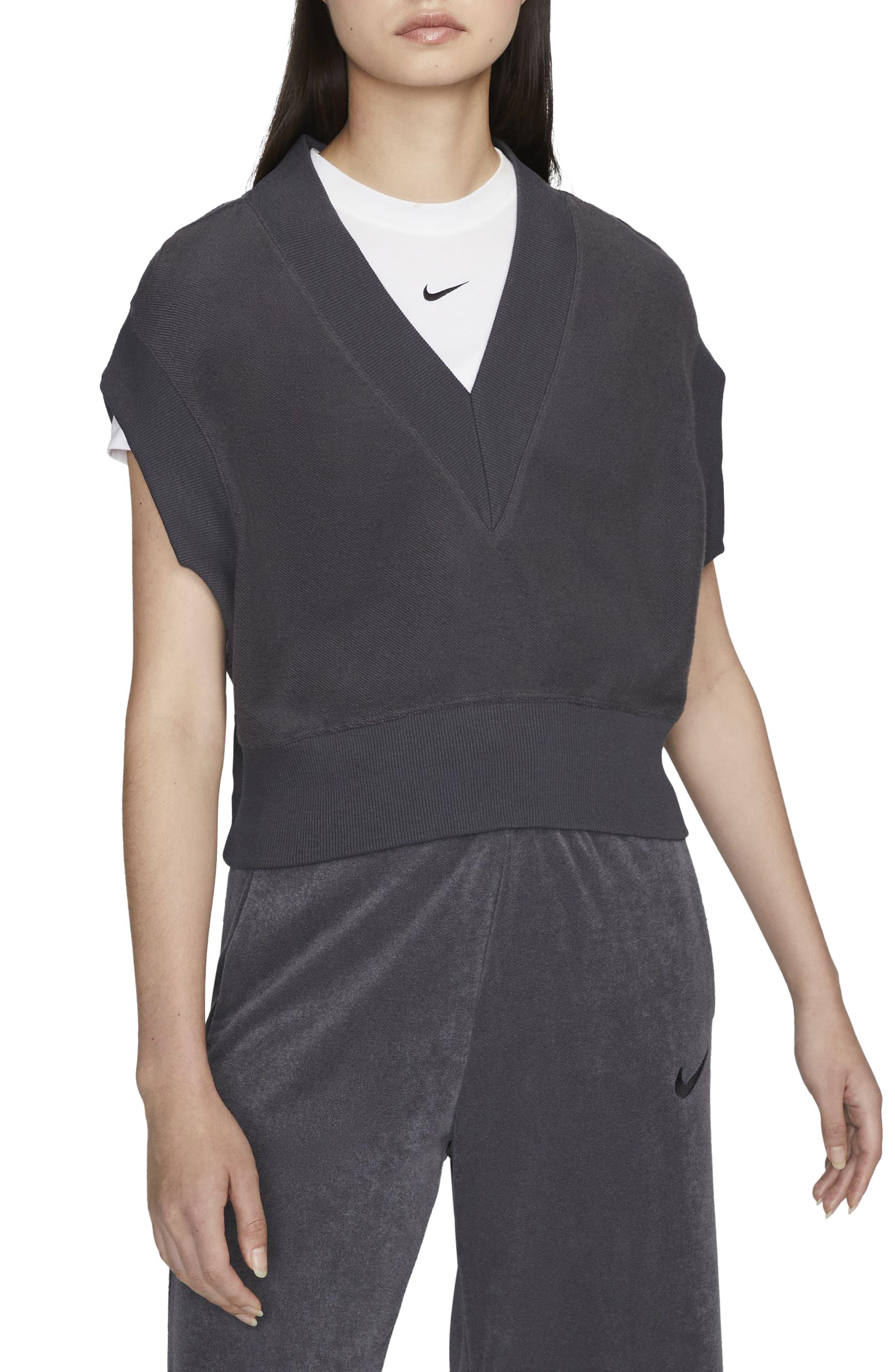 Nike Oversize French Terry Vest in Black Lyst