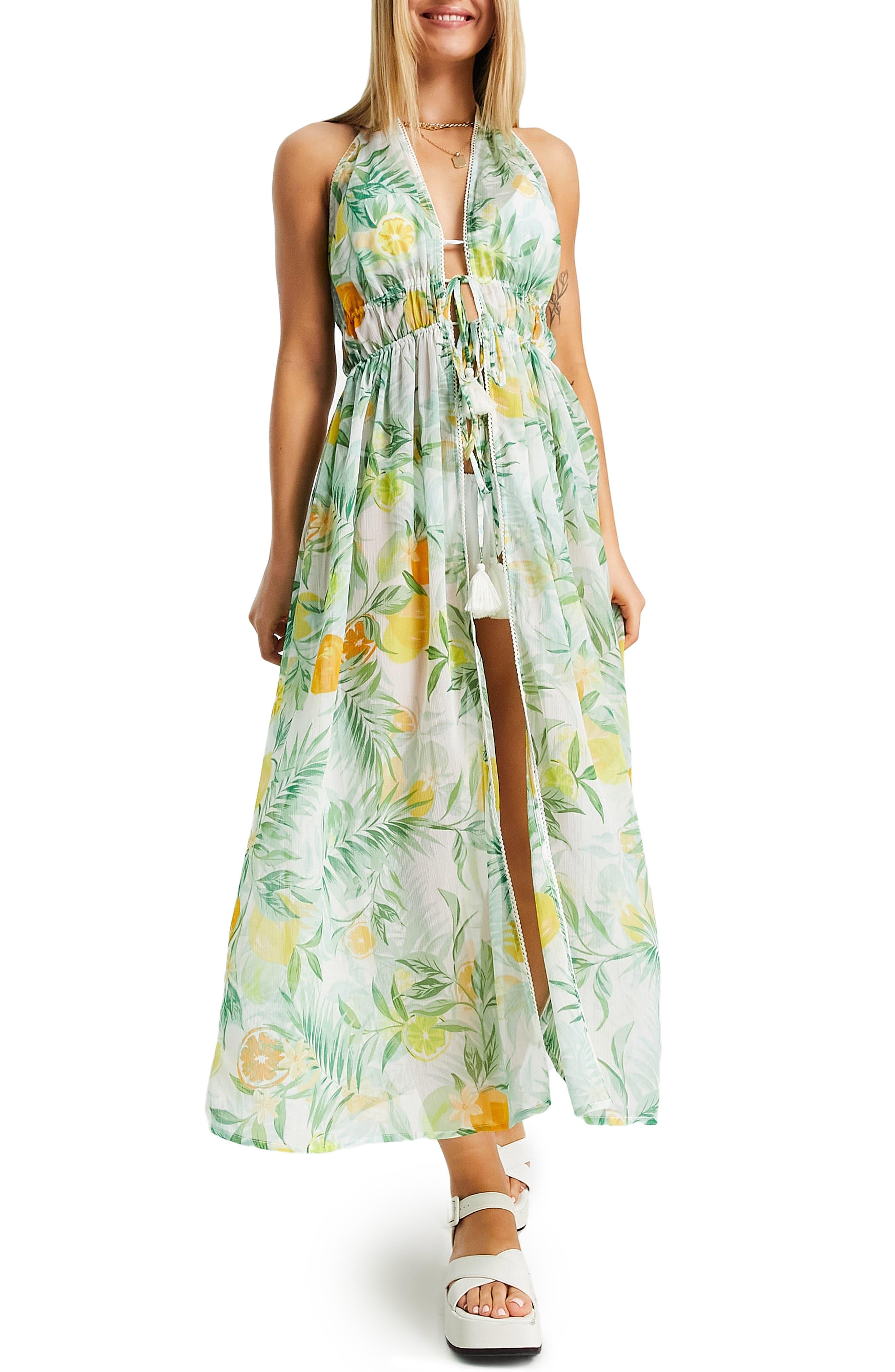 Sheer Beach Coverup in Green Lyst