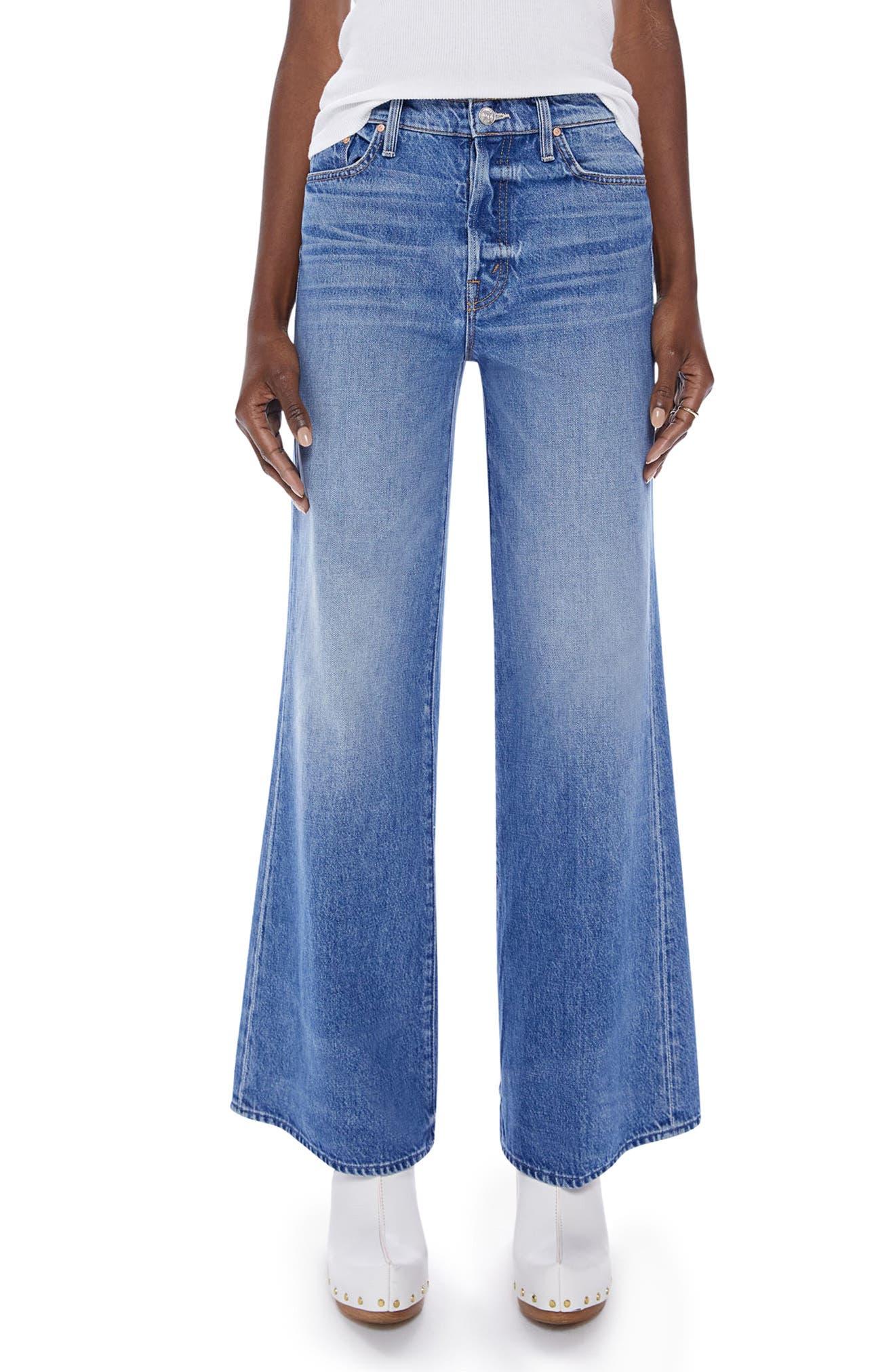 Mother The Tomcat Roller High Waist Wide Leg Jeans in Blue | Lyst