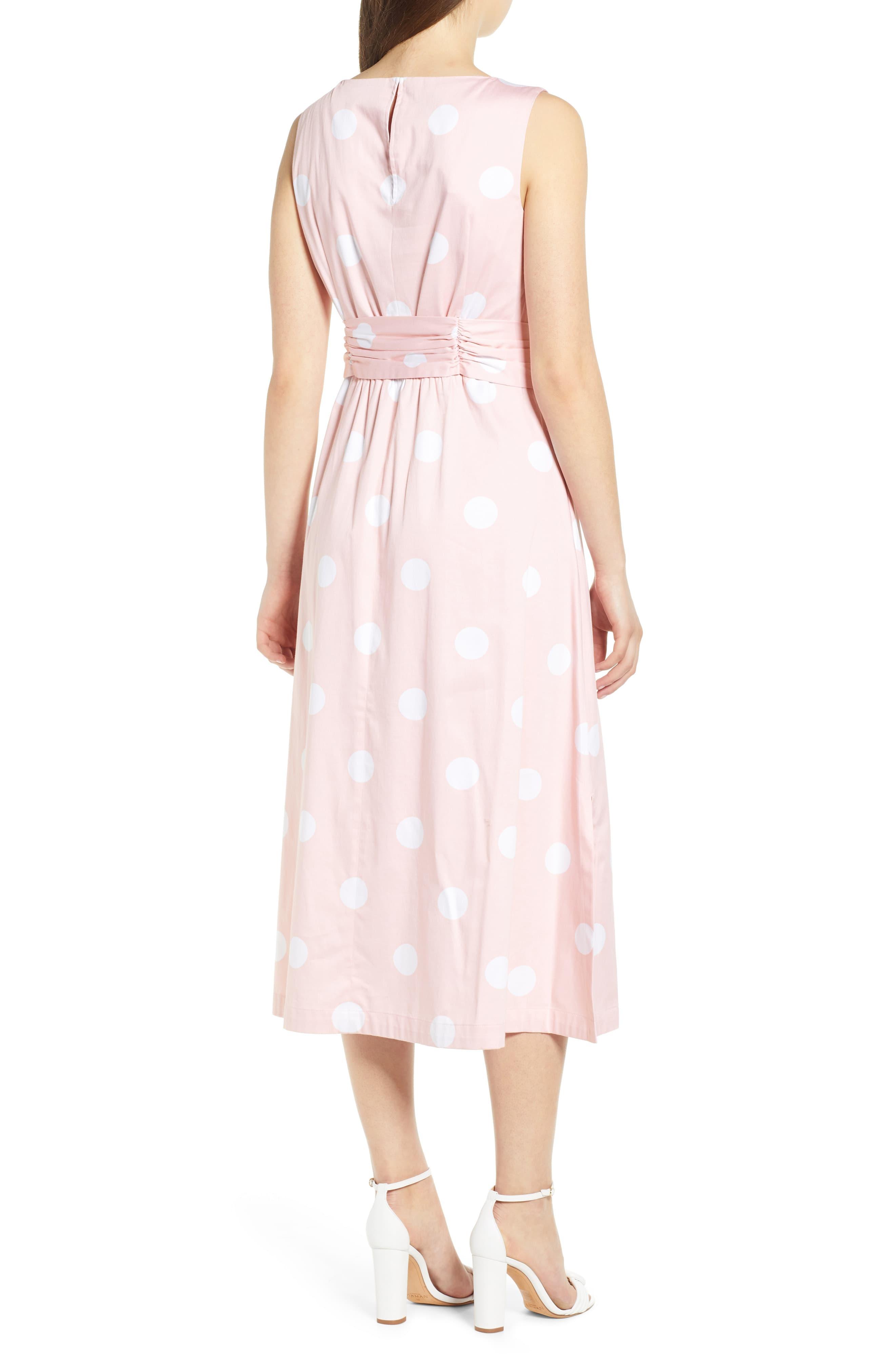 anne klein dot print midi dress