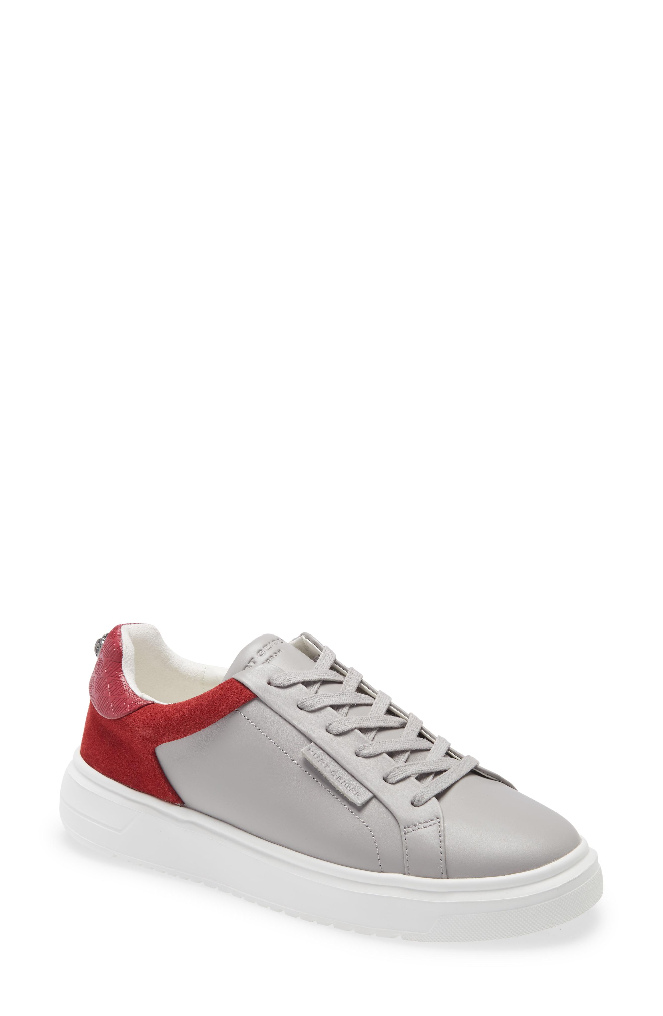 Kurt Geiger Leather Noah Eagle Mix Low Top Sneaker in Grey Leather ...