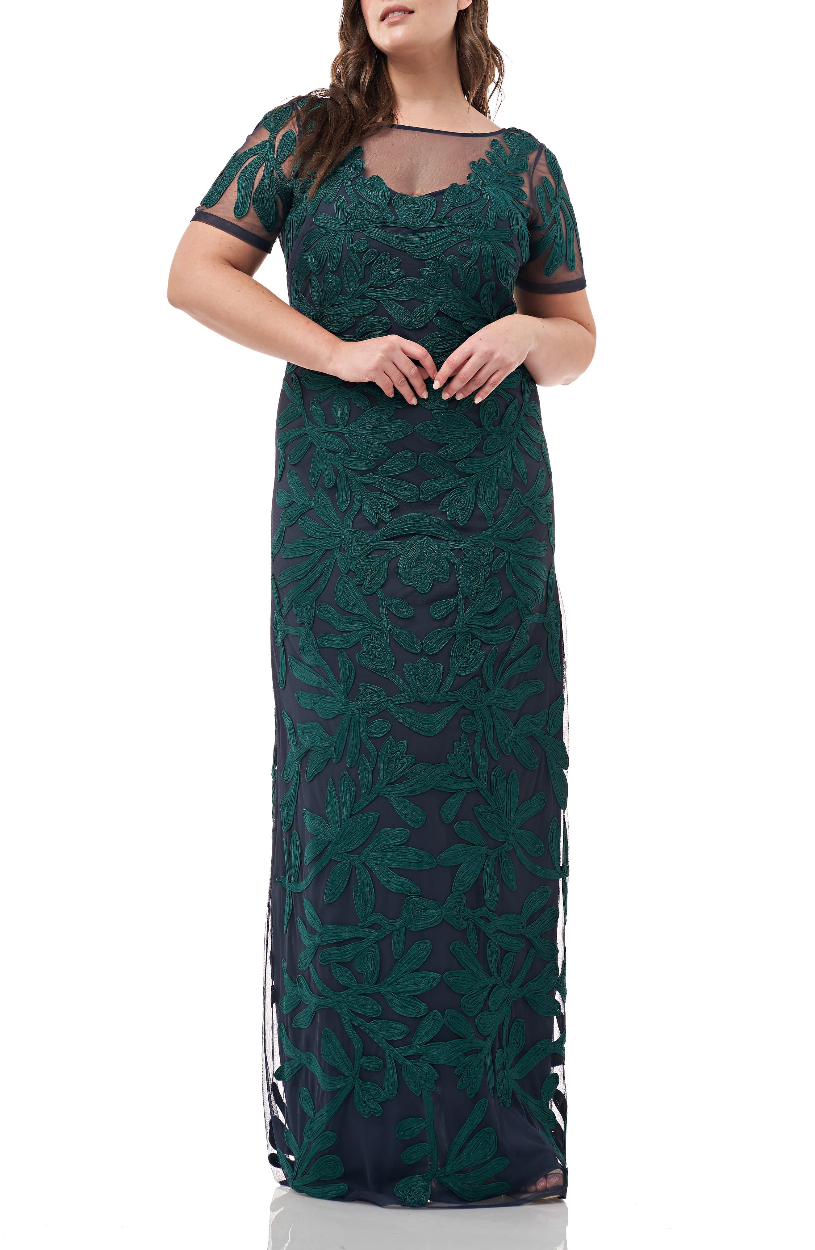 js collections illusion lace gown