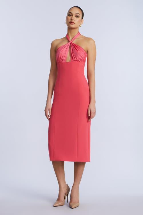BCBGMAXAZRIA Women's Fit & Flare Evening Dress - Criss Cross Halter With Side Slit - View #2