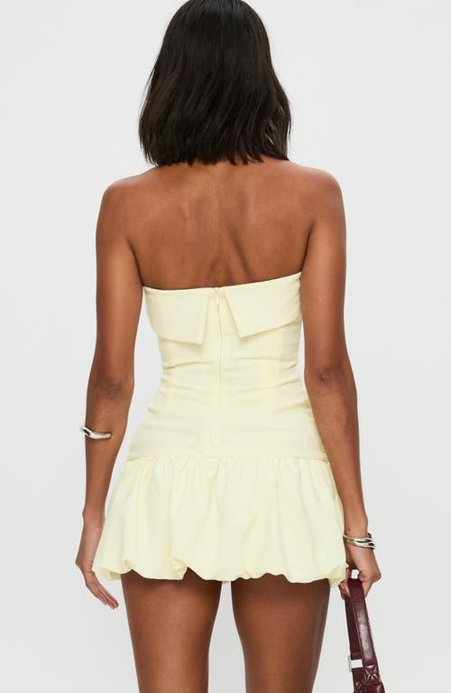 Princess Polly Mousse Strapless Minidress in Yellow | Lyst
