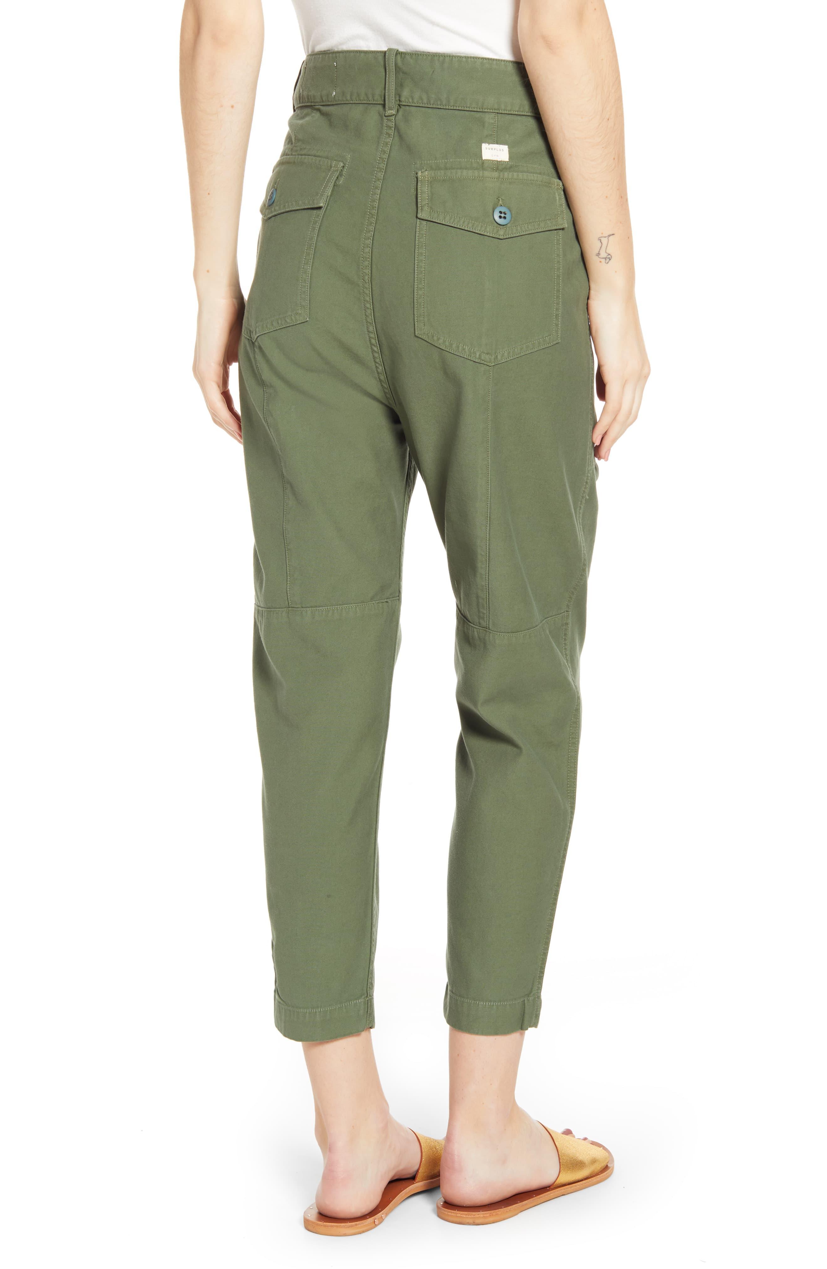 Citizens of Humanity Cotton Twill Taper Crop Pants in Green - Lyst