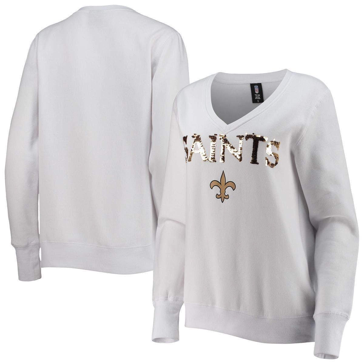 Women's Cuce White Tampa Bay Buccaneers Victory V-Neck Pullover Sweatshirt