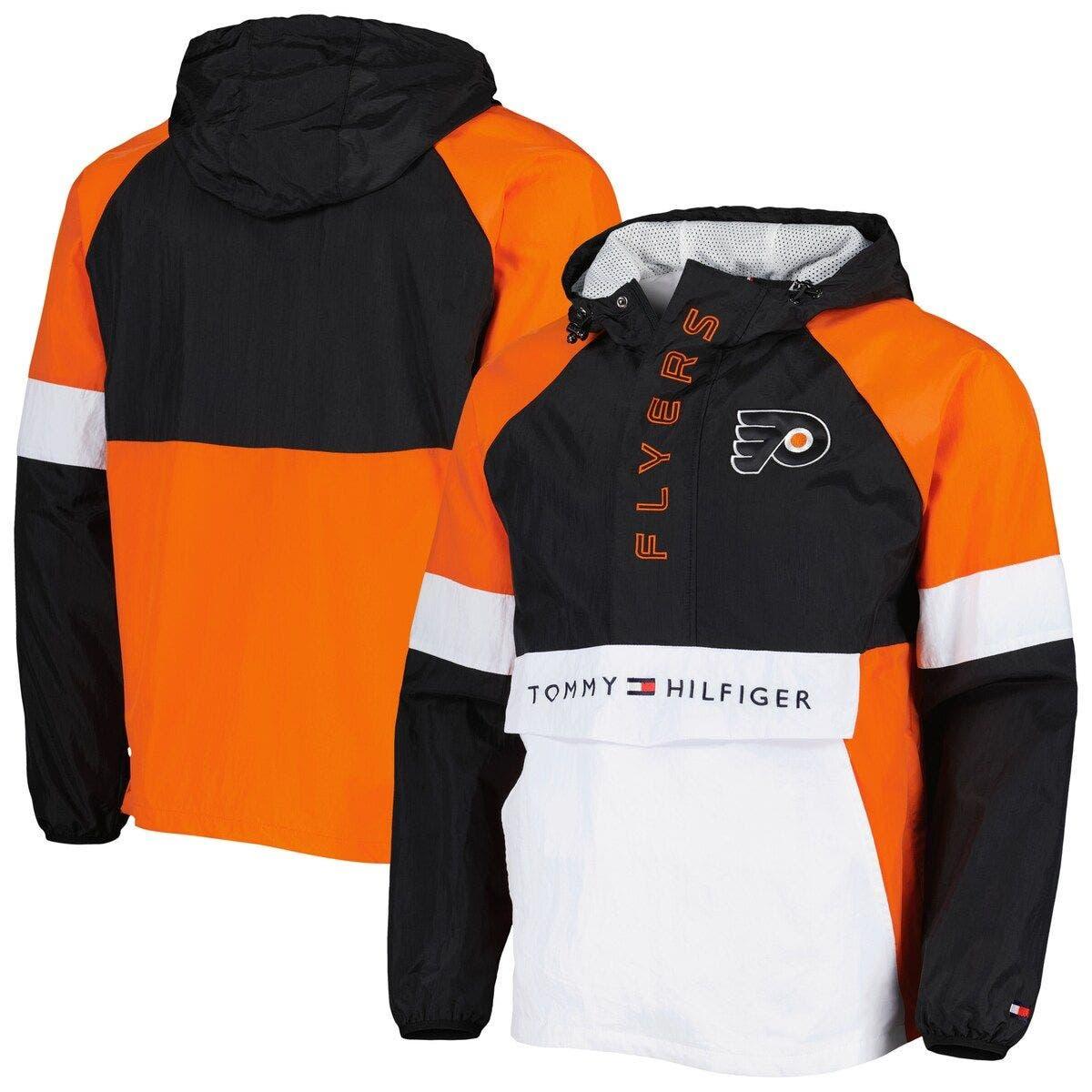 Tommy Hilfiger Orange/white Philadelphia Flyers Raglan Half-zip
