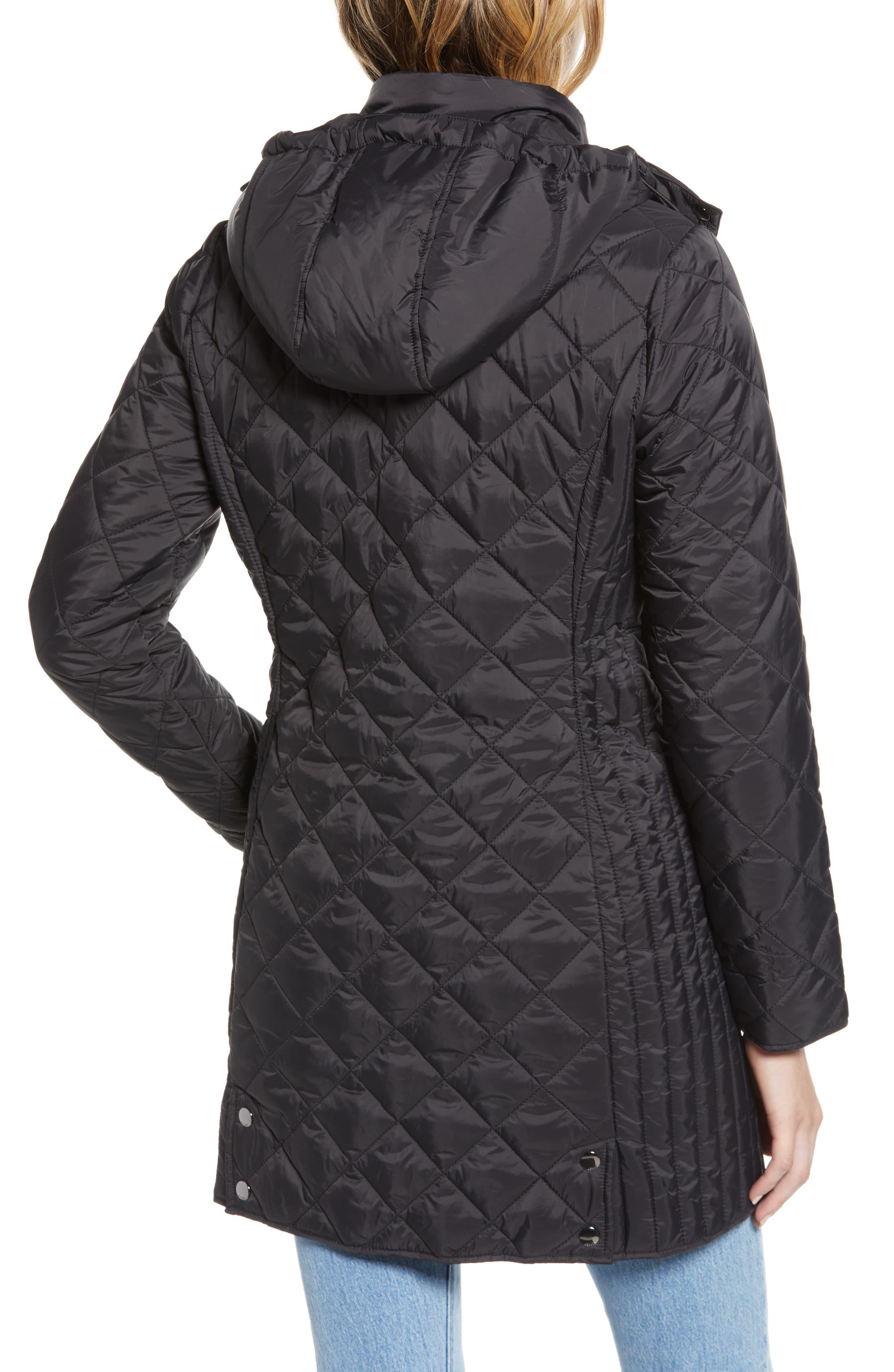 Joules Chatham Longline Quilted Jacket in Black - Lyst