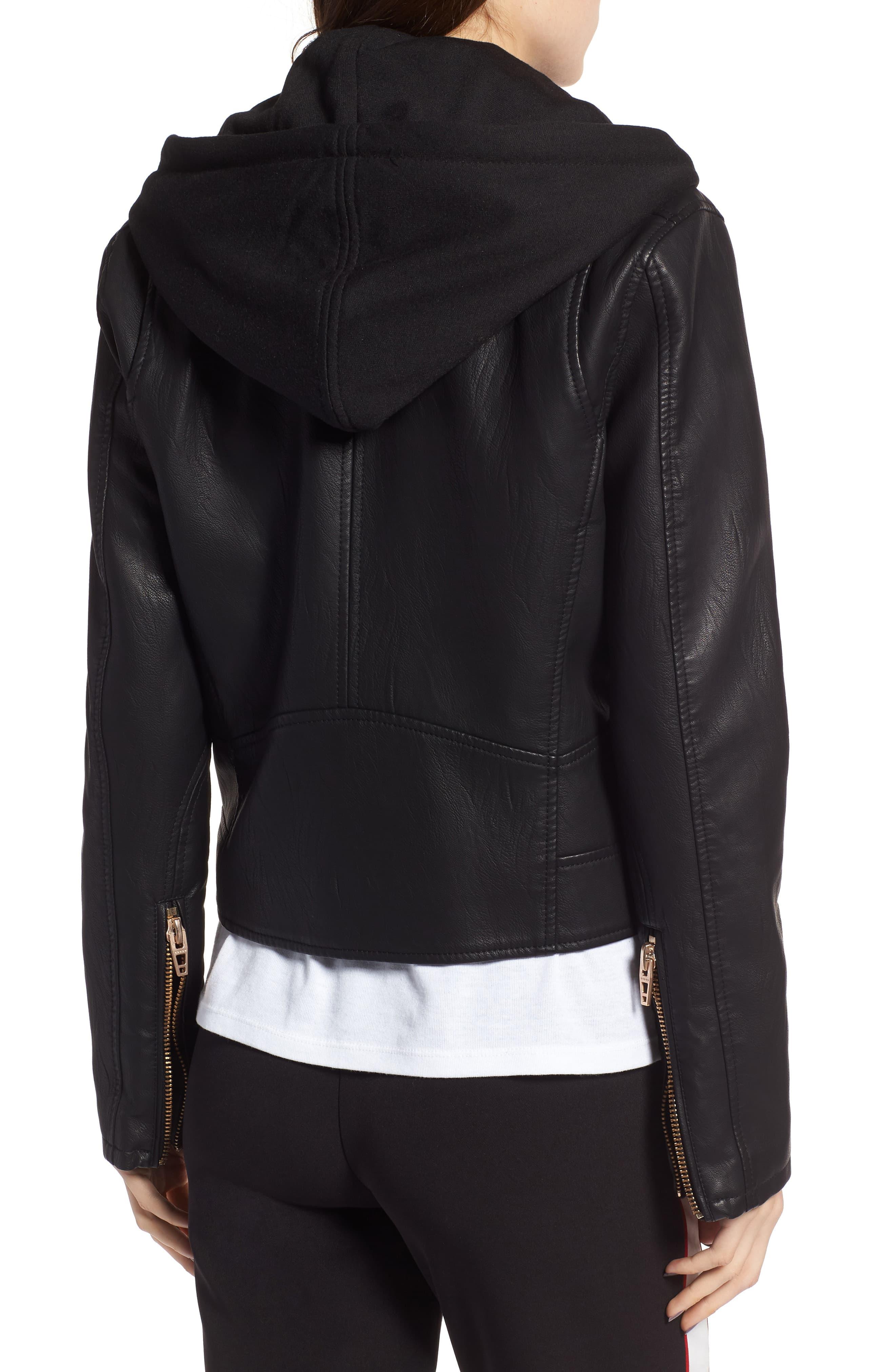 blanknyc moto jacket with hood