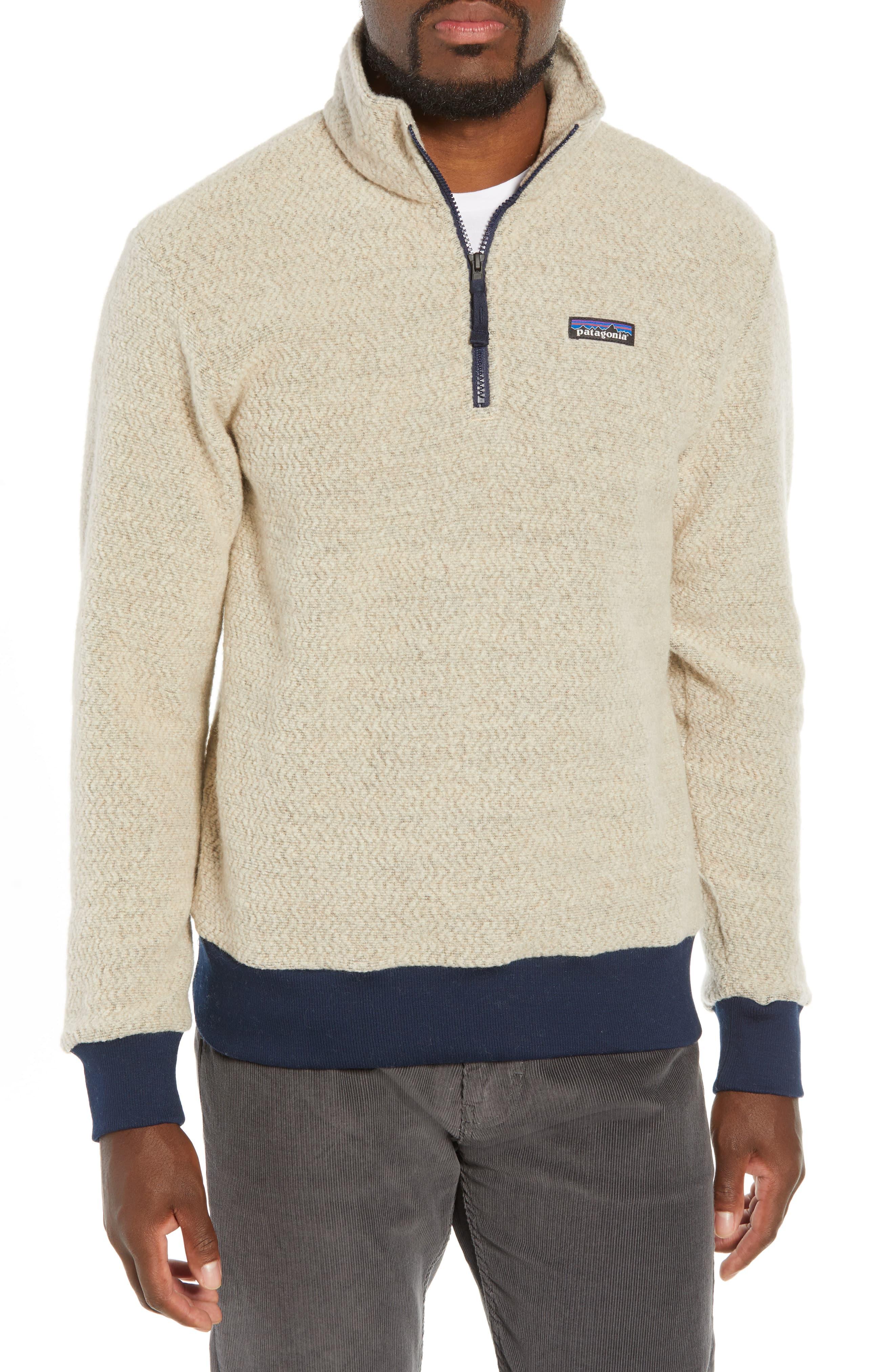 Patagonia Woolyester Fleece Quarter Zip Pullover in Beige (Natural) for