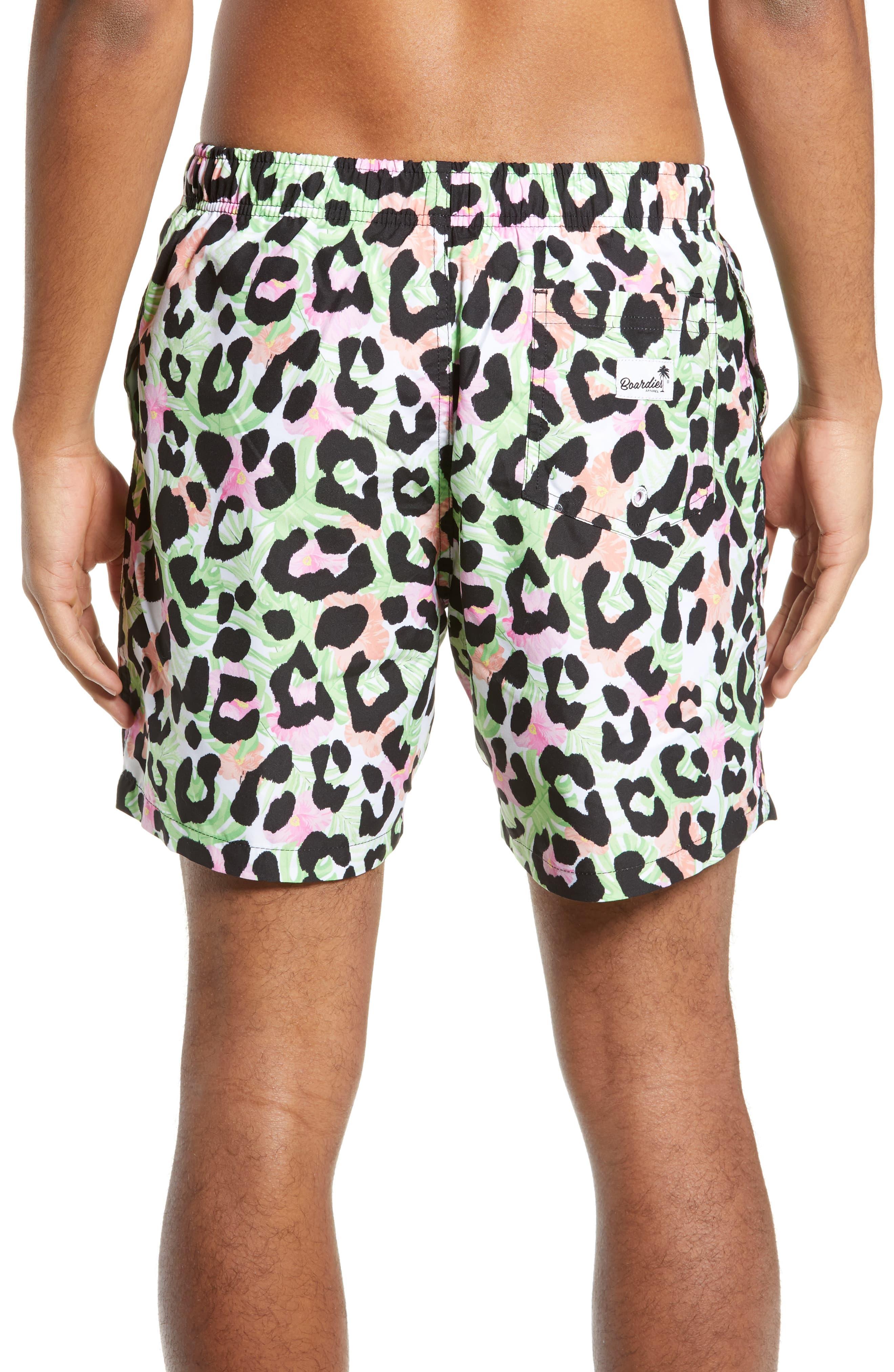 cheetah print swim shorts