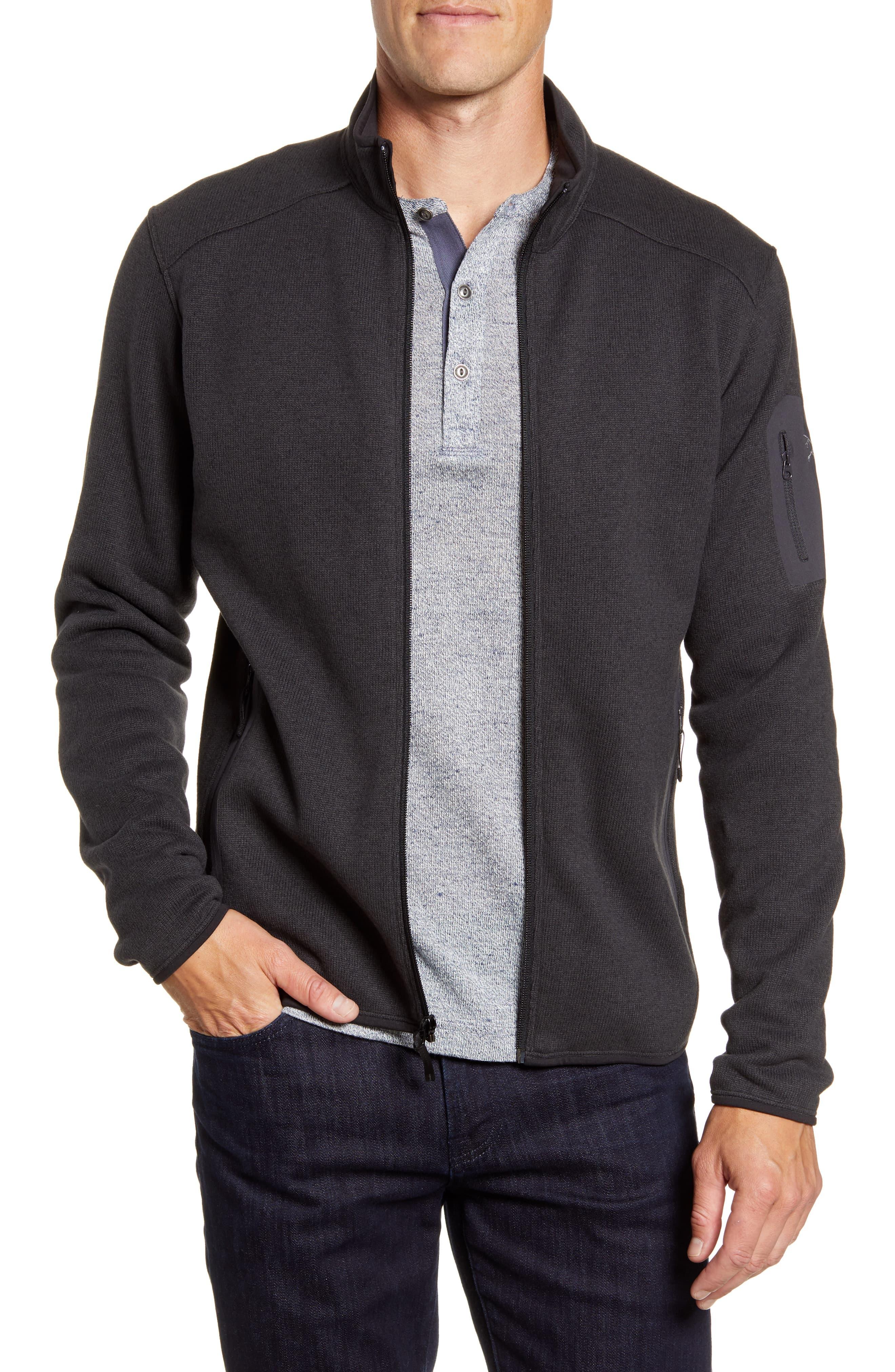 Arc'teryx Fleece Covert Zip Sweater Cardigan in Black Heather (Black