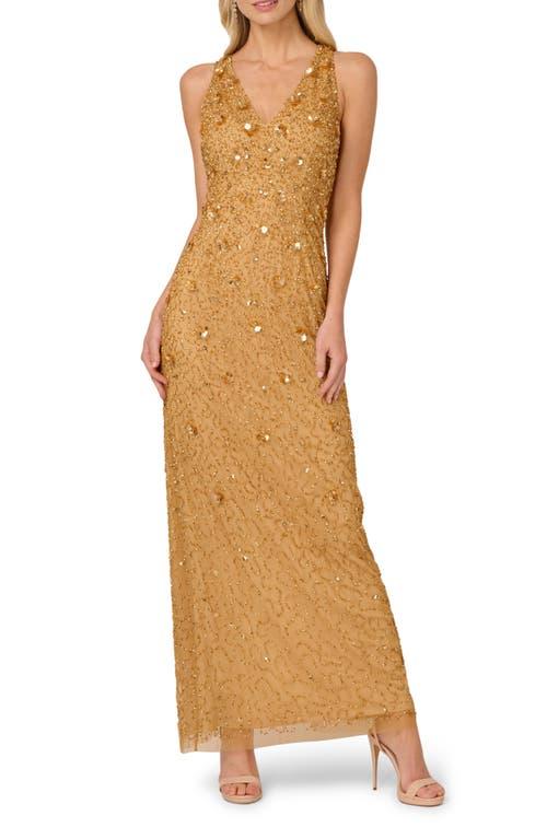 Adrianna Papell Beaded Sleeveless Column Gown | Lyst
