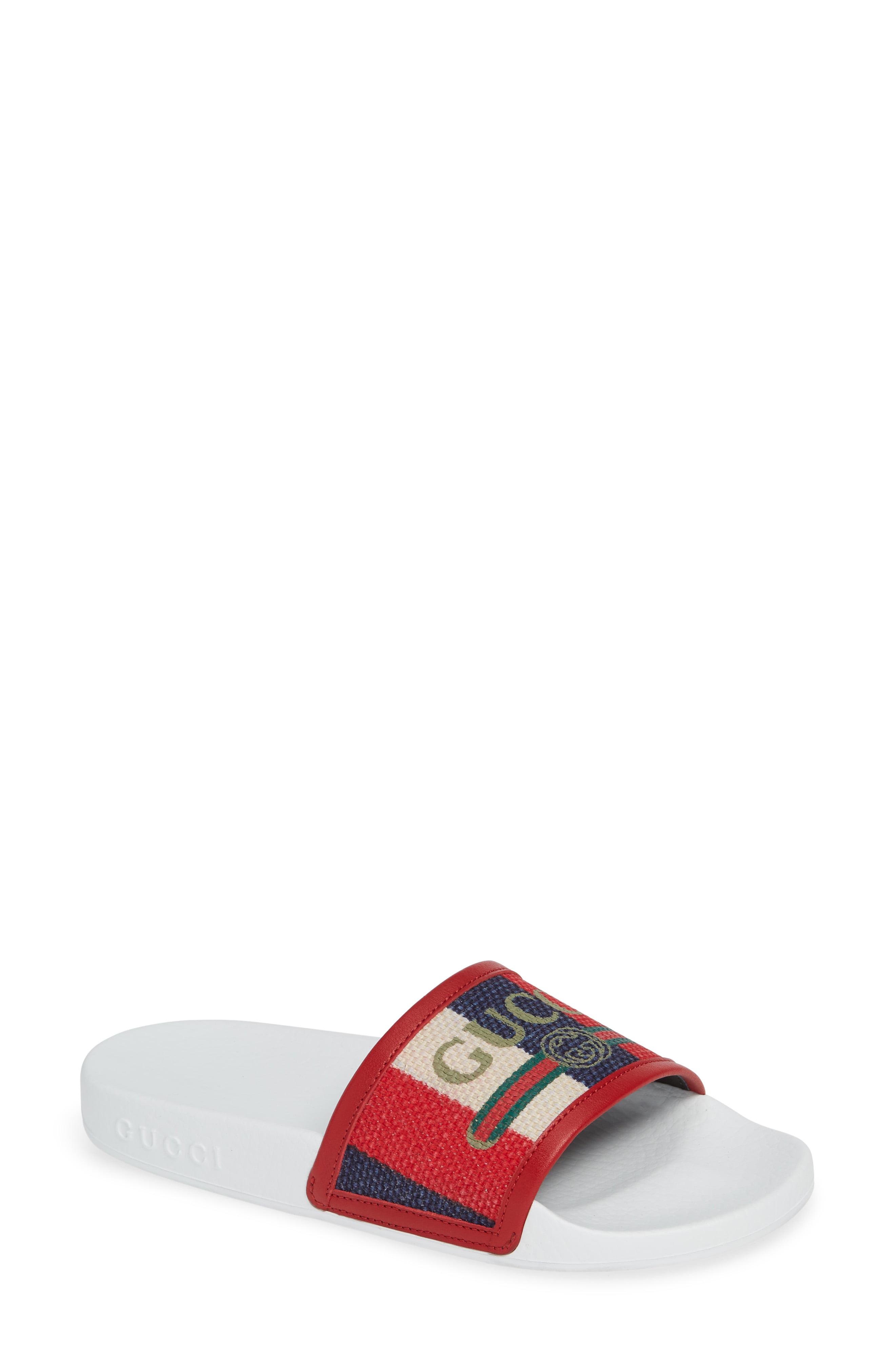 gucci red white and blue slides