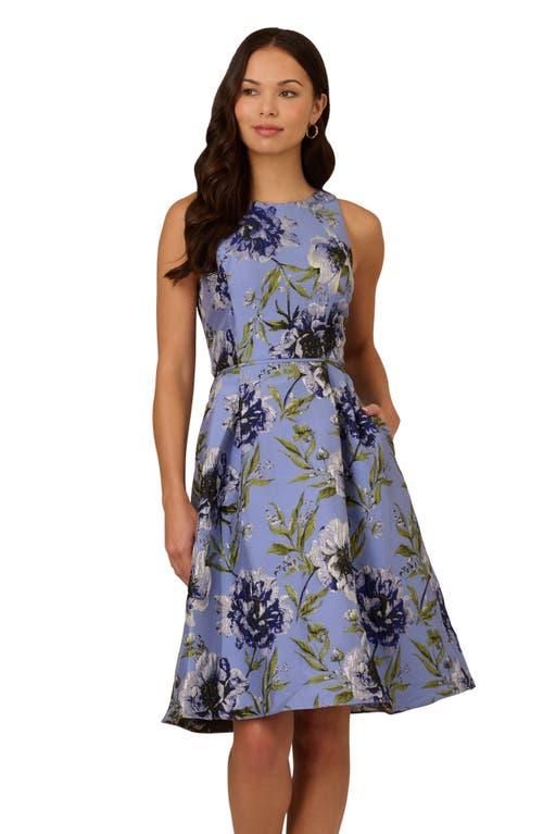 Adrianna Papell Floral Jacquard Cocktail Dress in Blue | Lyst Adrianna Papell Floral Jacquard Cocktail Dress in Blue | Lyst