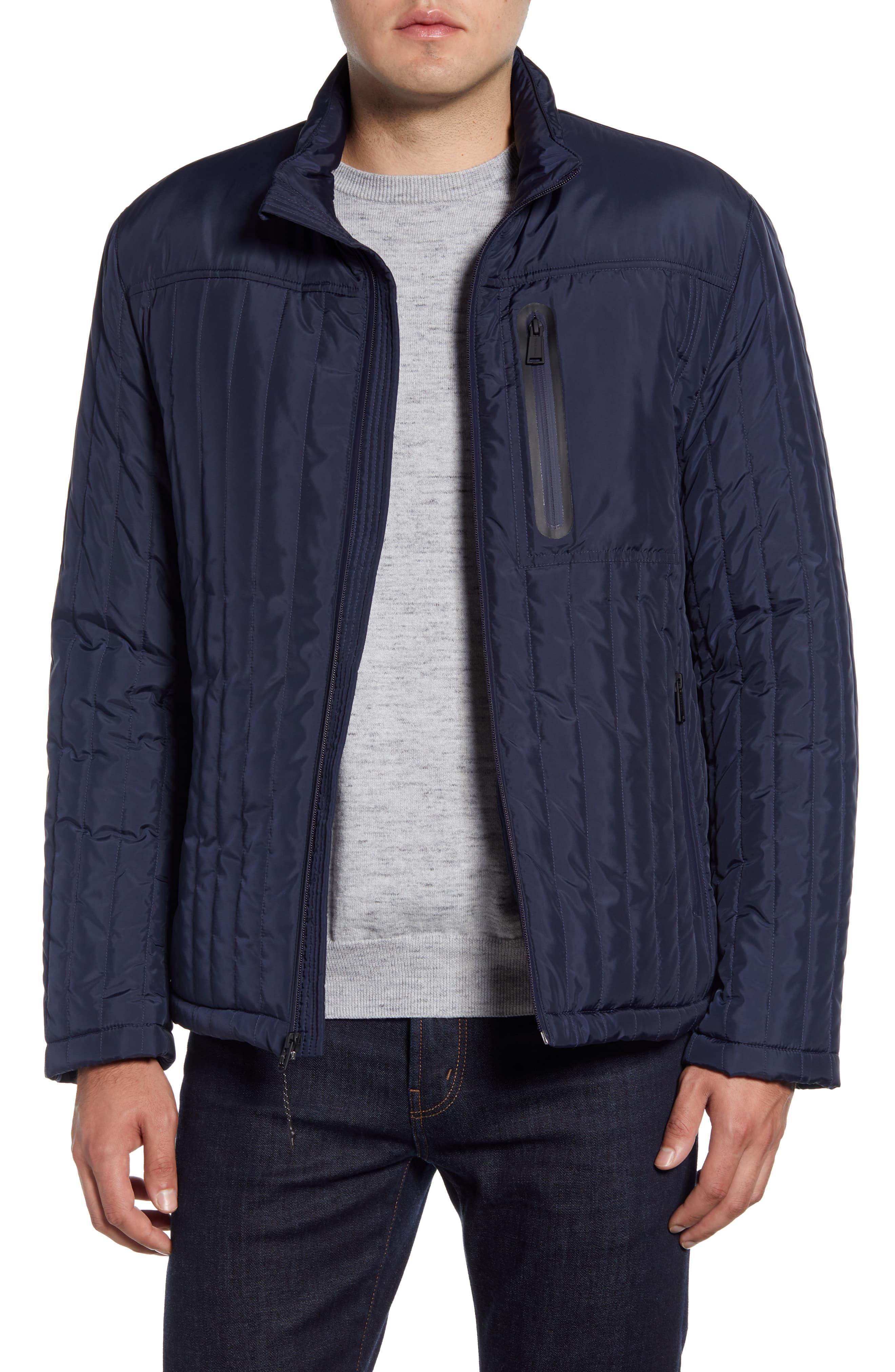 Cole Haan Fleece Lined Quilted Jacket in Navy (Blue) for Men - Save 14%